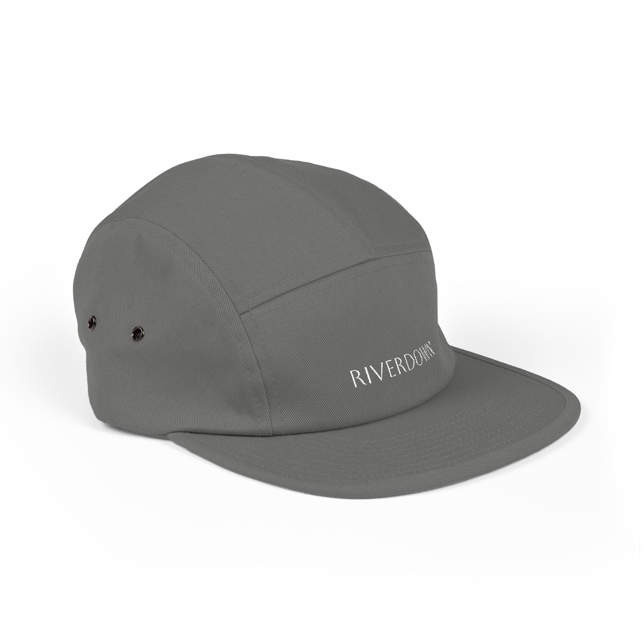 92 - Riverdown Embroidered 5-Panel Cap — Minimal Logo Hat for Everyday Wear