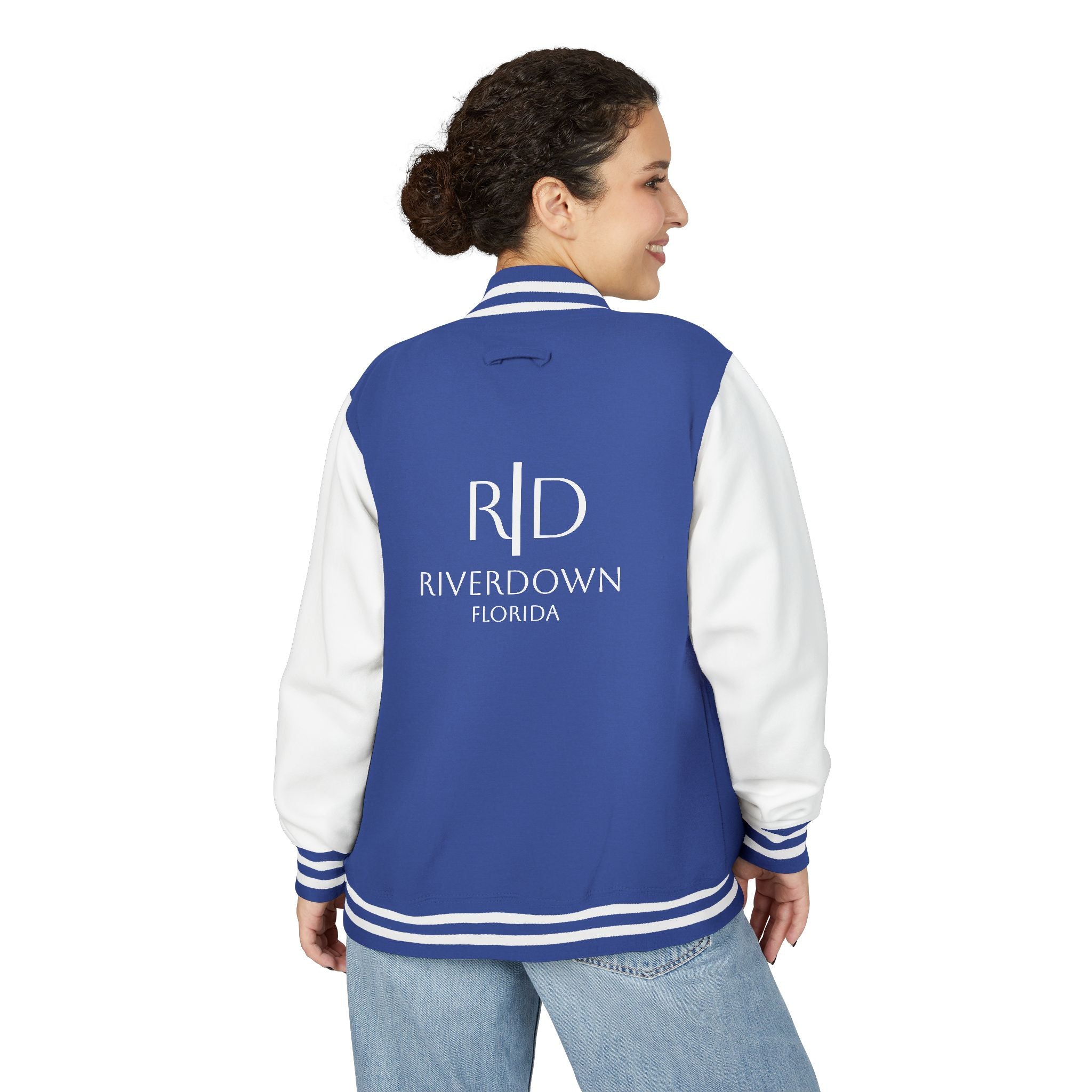 52 - Jacket Letterman - Classic Black & White Varsity Style with 'R|D' Chest Logo