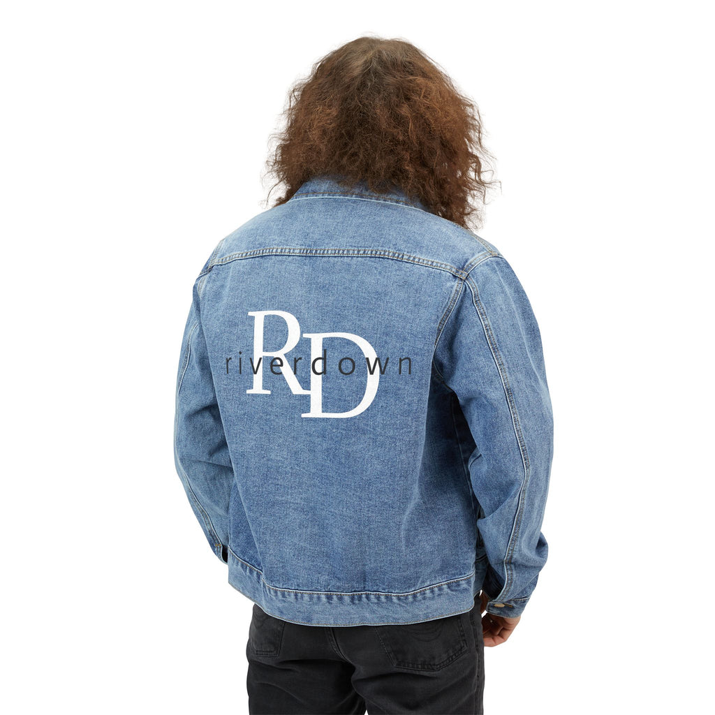 52 - Jacket Denim — Minimal Monogram RD Back Logo, Men's Casual Jean Jacket