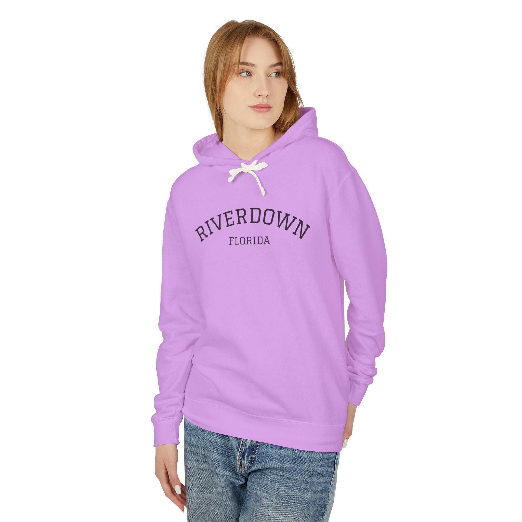 4 - Hoodie Multi Colors Collegiate Logo Hoodie — Lightweight Pastel Blue Sweatshirt