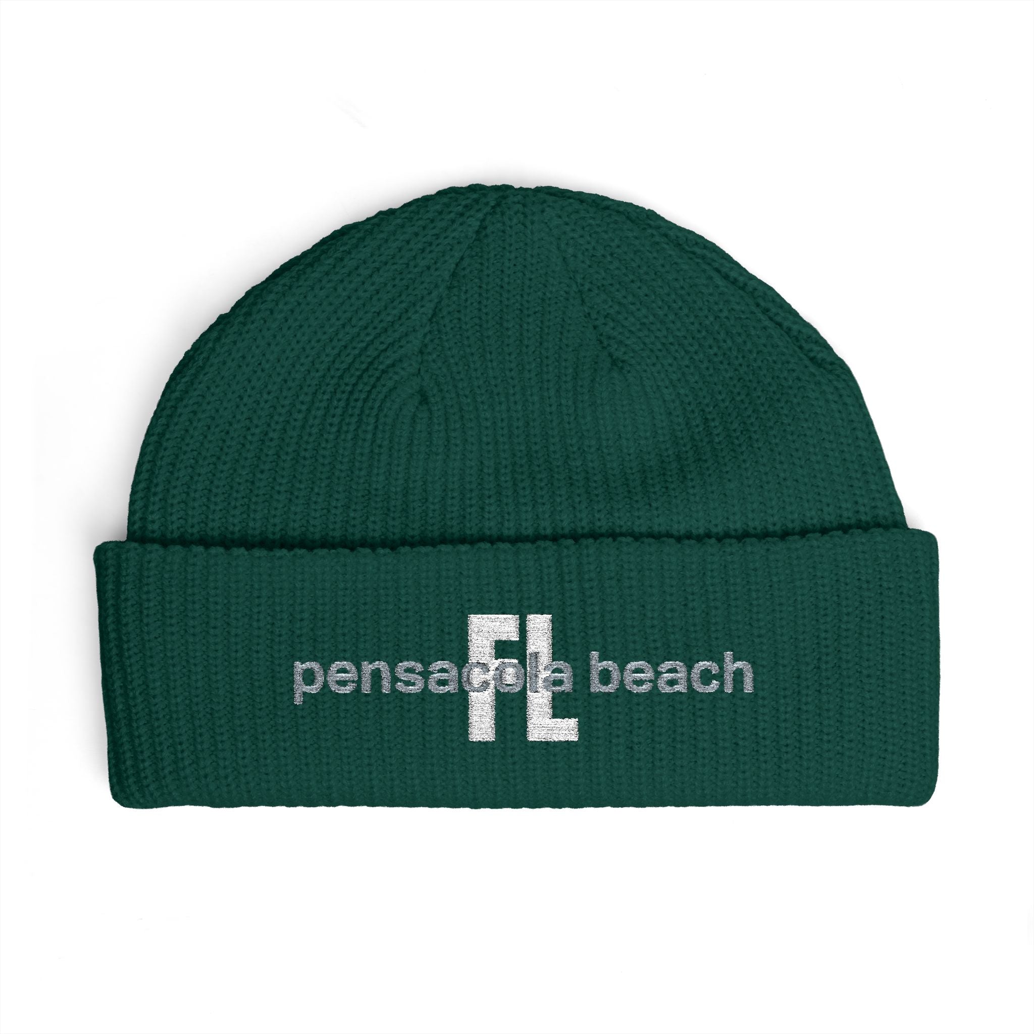 935 - Pensacola Beach Cuff Beanie Embroidered Streetwear Knit Cap