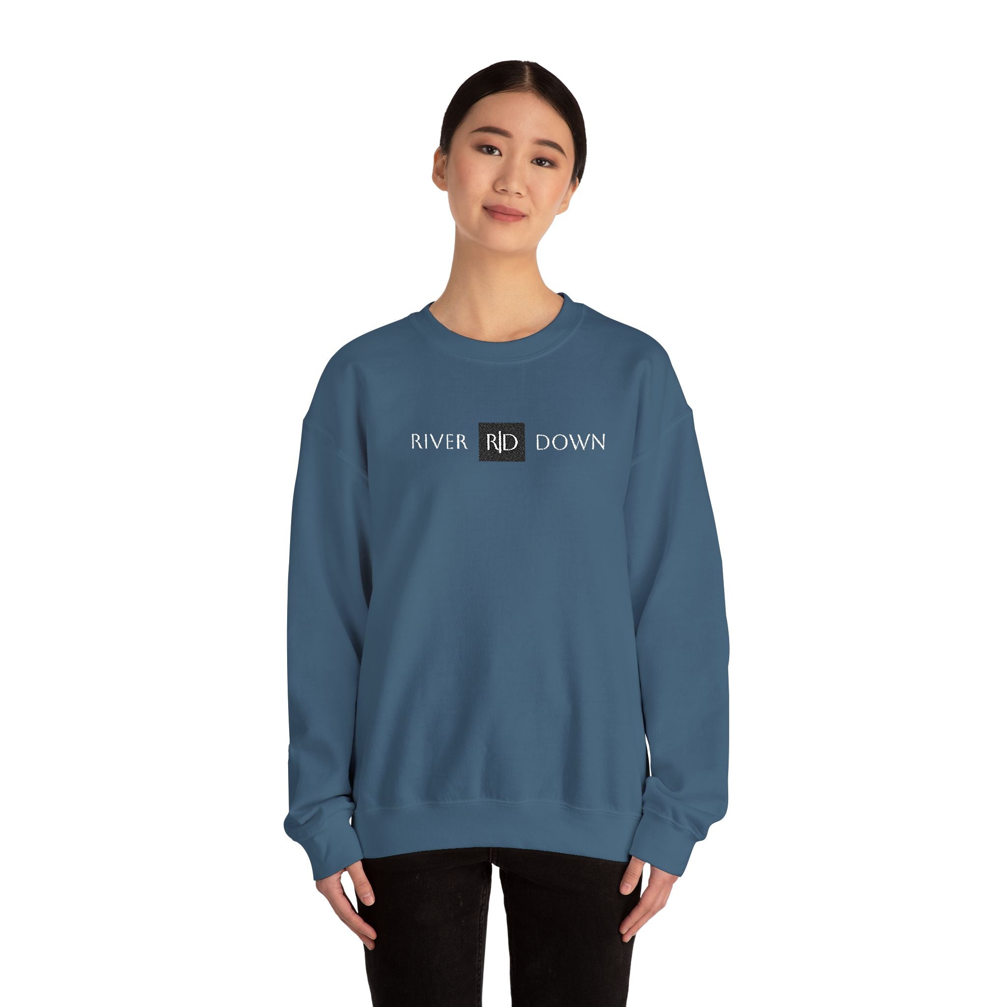 3 - Sweatshirt Embroidered Square RD Minimal Graphic Crewneck Sweatshirt — Small Black Patch Logo