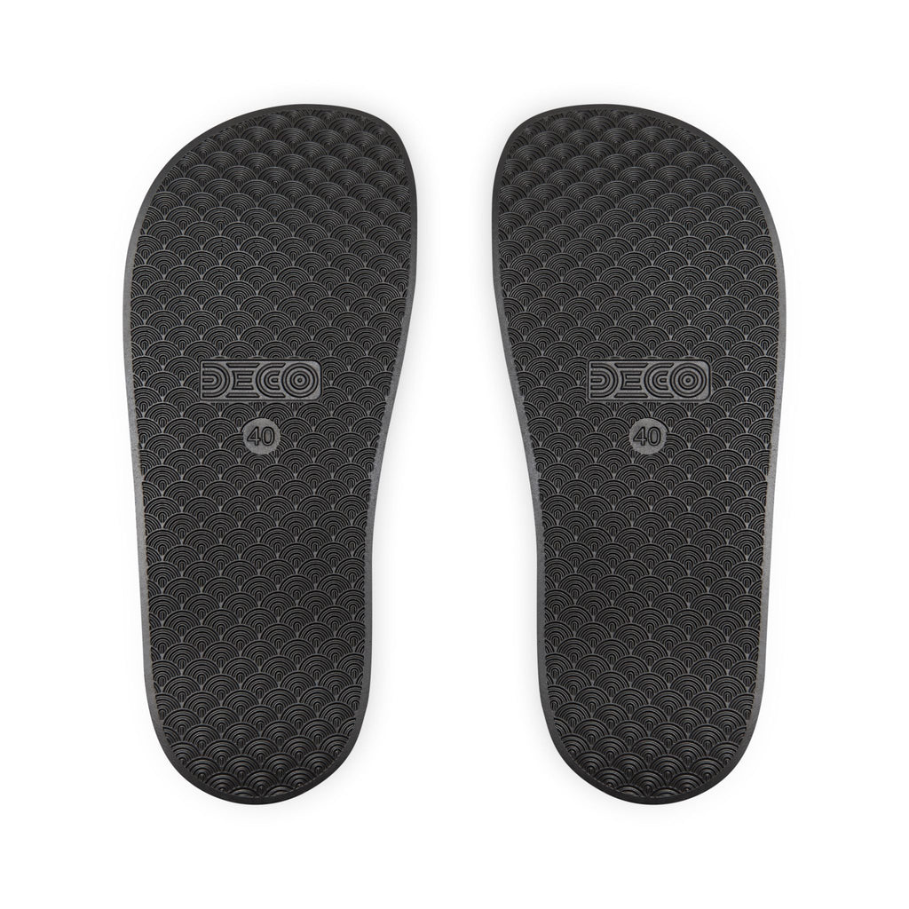81 - Women's Removable-Strap Sandals – Black Slide Sandals with Interchangeable Strap