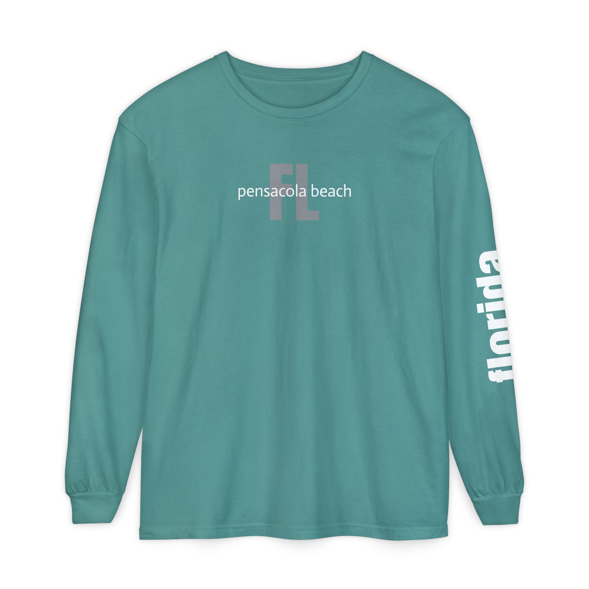 932 - Long Sleeve Tee Pensacola Beach Multi Colors — Florida Sleeve Graphic