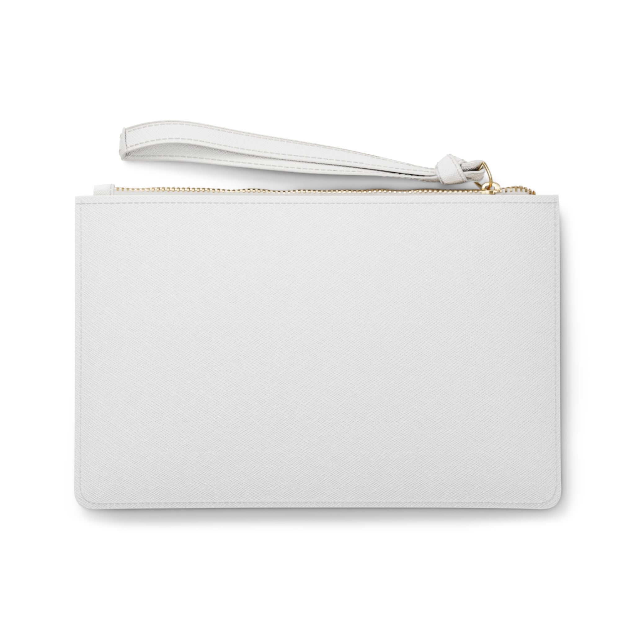 926 - Riverdown Minimalist Leather Clutch Bag — Elegant White Wristlet