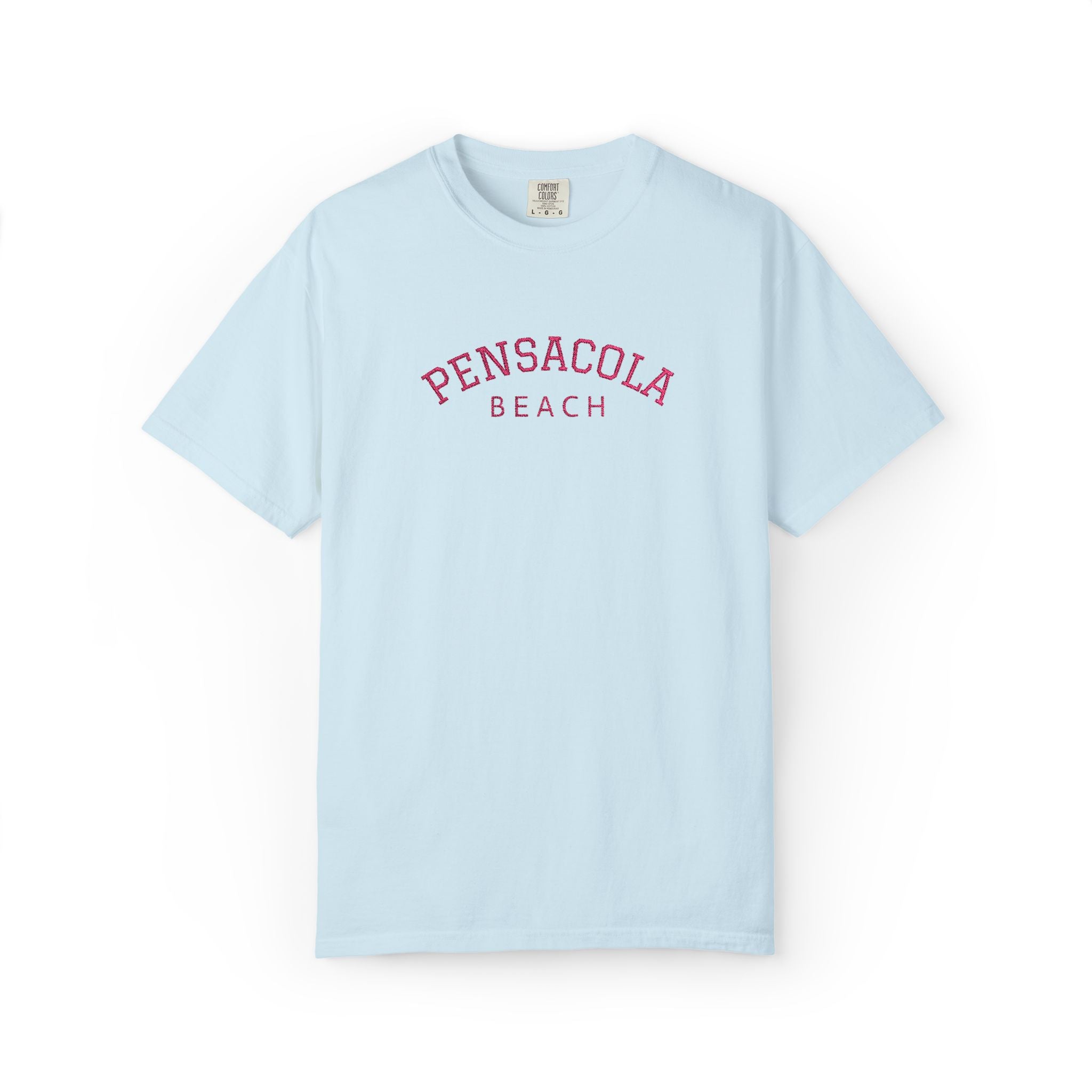 9311 - Embroidered Pensacola Beach Logo T-Shirt — Soft Garment-Dyed Casual