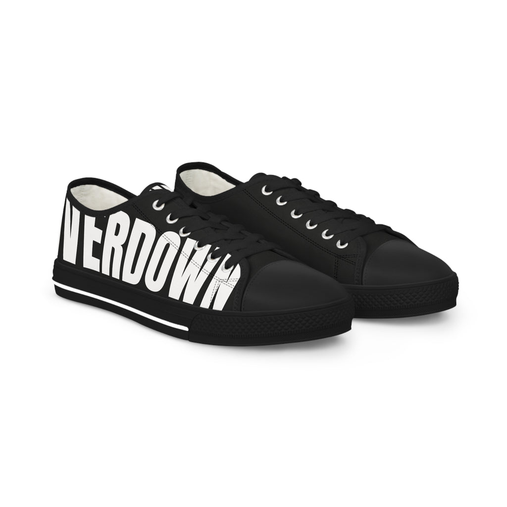 81 - Men's Black Low Top Sneakers — Black & White Graphic Canvas