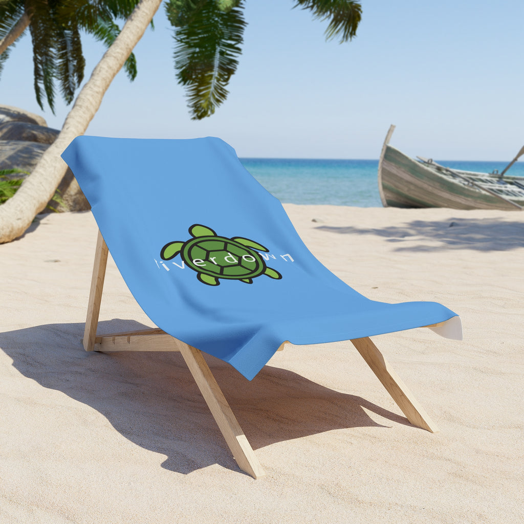 912 - Beach Towel Riverdown Sea Turtle — Minimal Logo Cotton Beach Towel