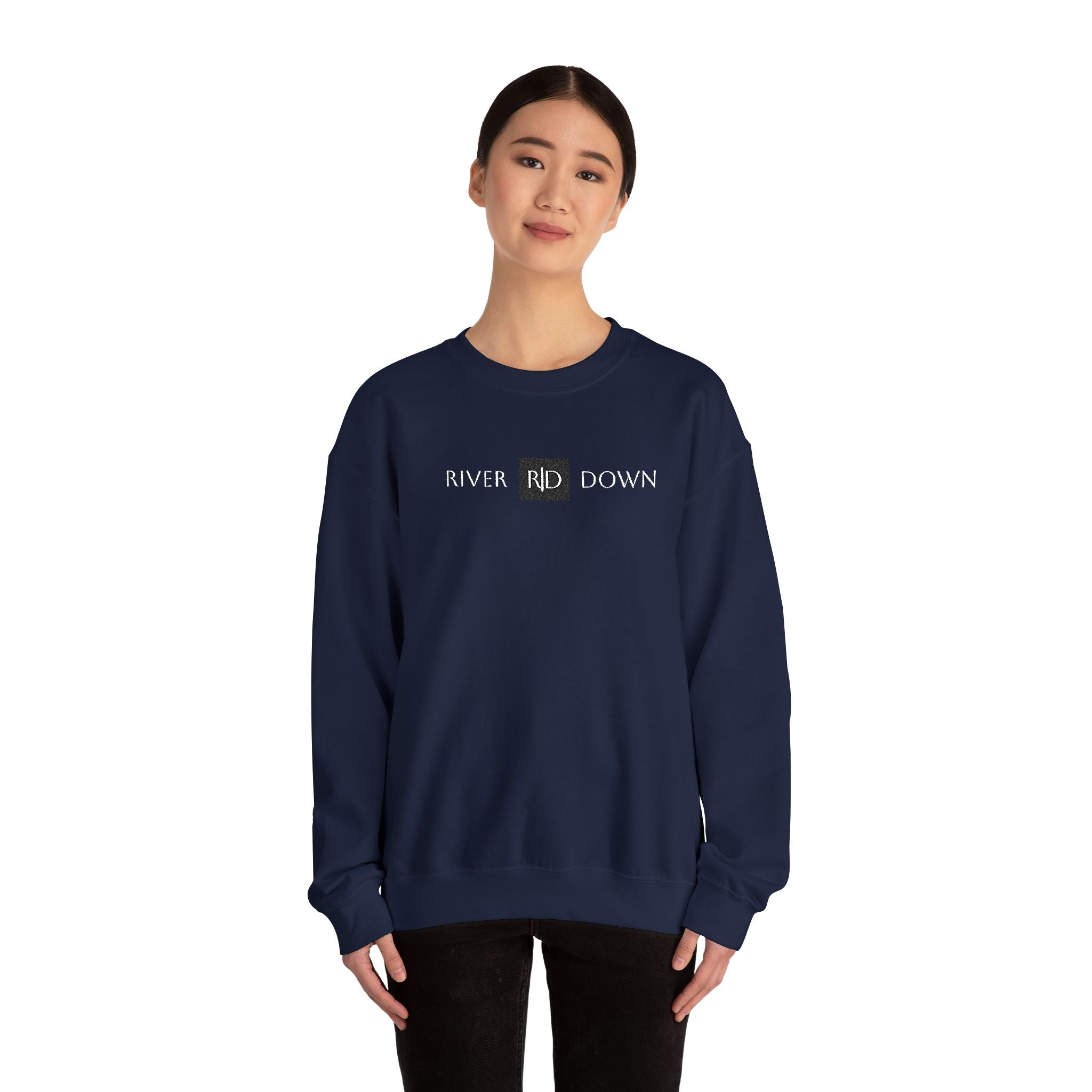 3 - Sweatshirt Embroidered Square RD Minimal Graphic Crewneck Sweatshirt — Small Black Patch Logo