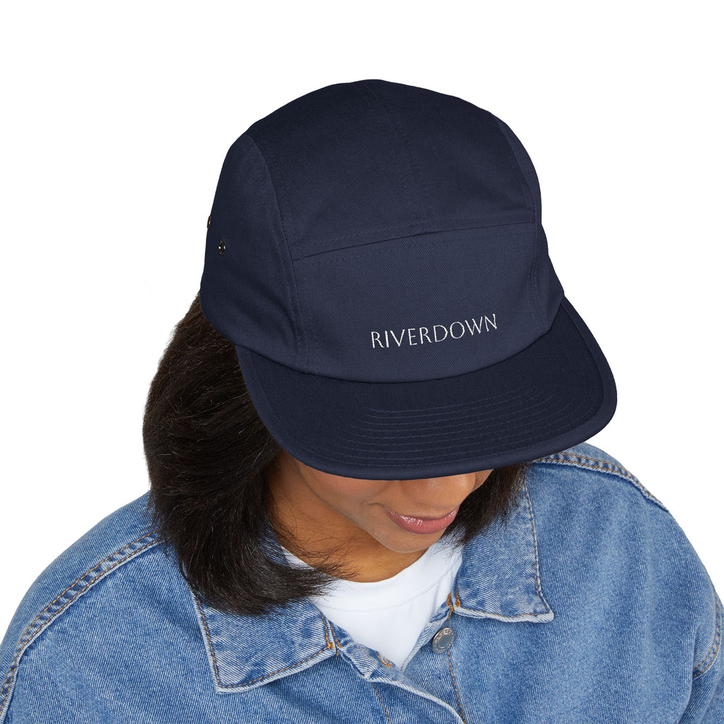 92 - Riverdown Embroidered 5-Panel Cap — Minimal Logo Hat for Everyday Wear