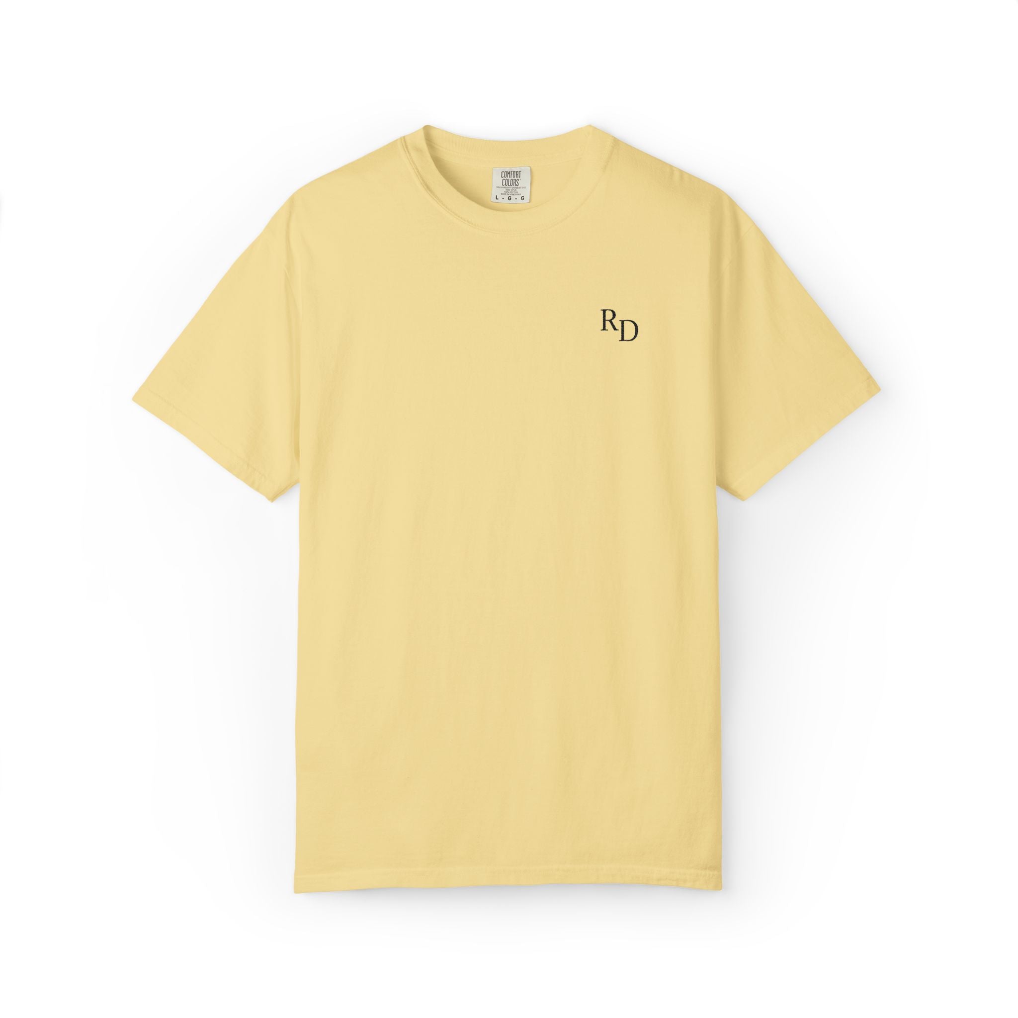 102 - Embroidered RD Logo T-Shirt — Soft Garment-Dyed Casual Tee