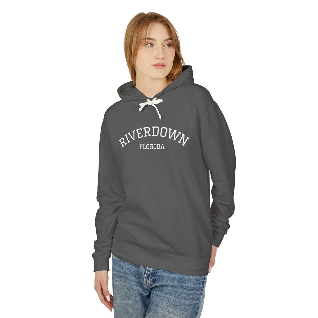 4 - Hoodie Multi Colors Collegiate Logo Hoodie — Lightweight Pastel Blue Sweatshirt