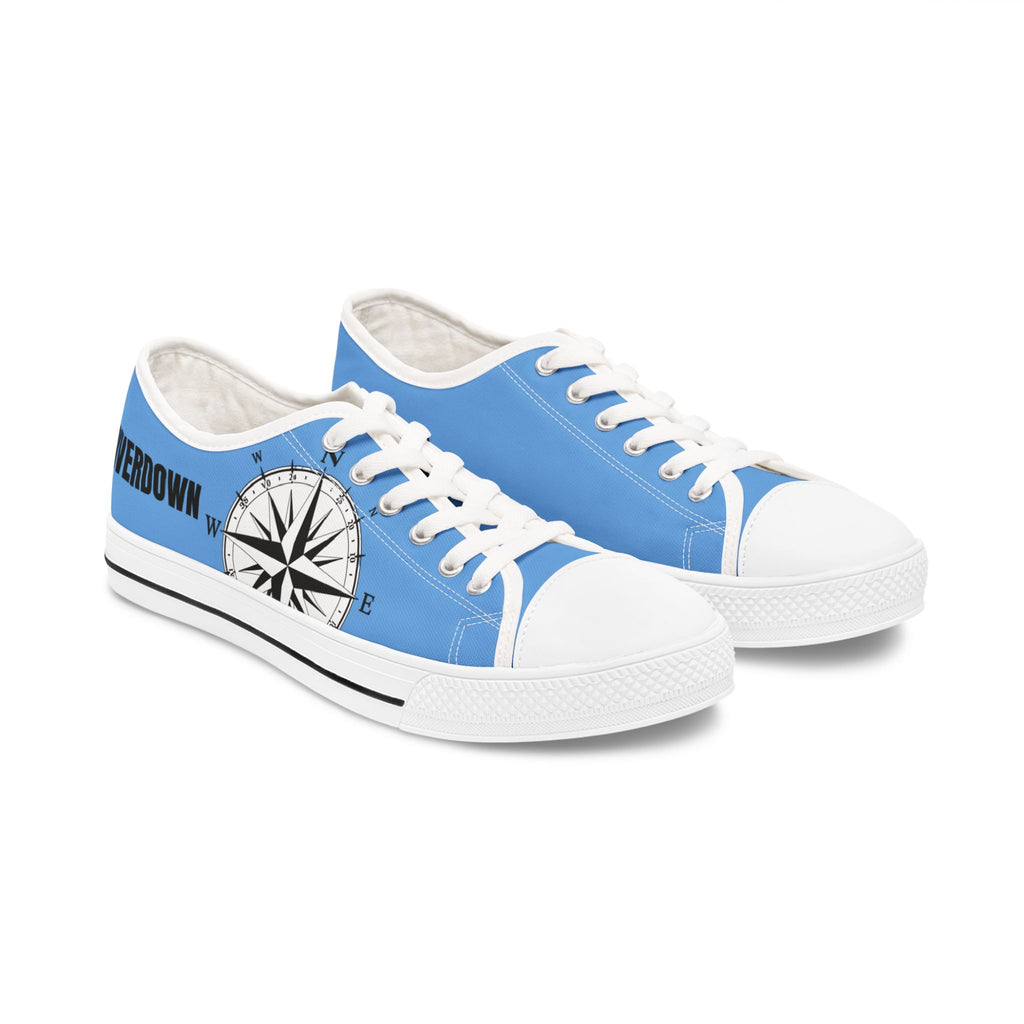 81 - Women’s Compass Low Top Sneakers — Nautical Compass Graphic Casual Canvas Shoes