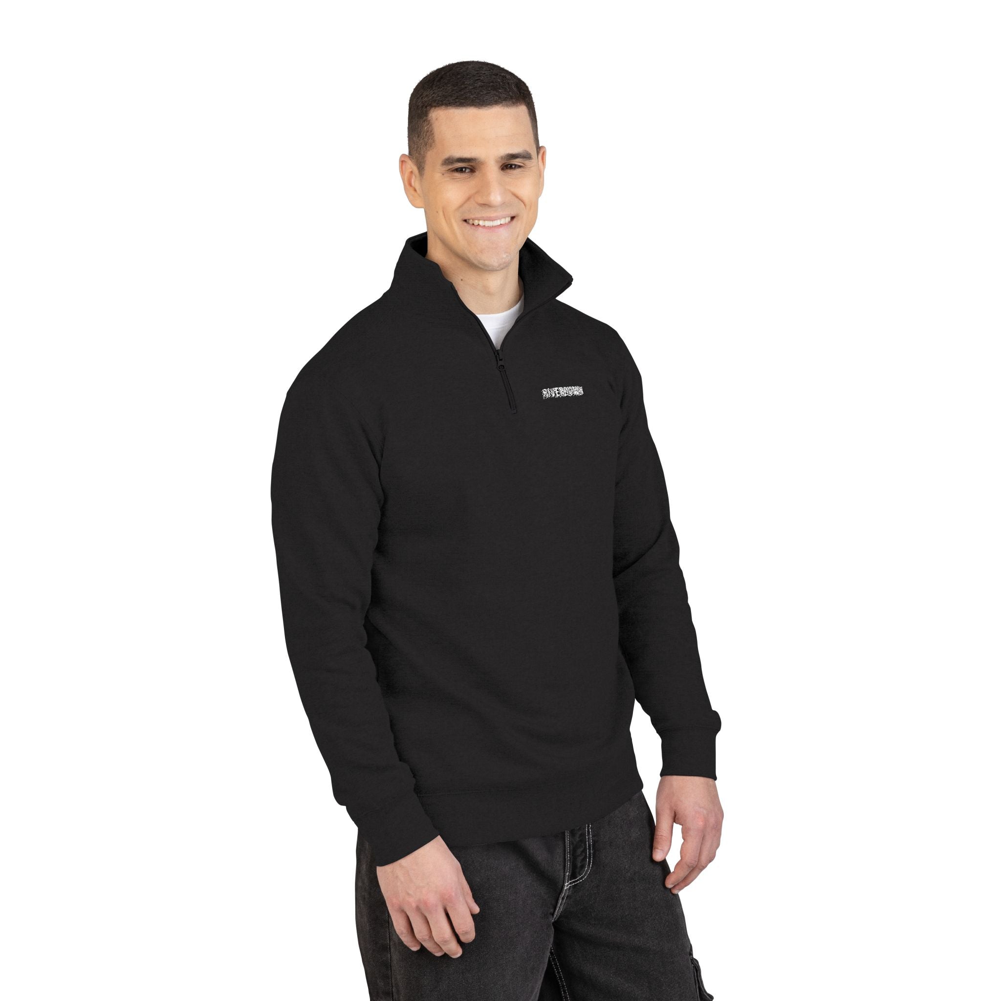 5 - Fleece Pullover Embroidered RD Logo – Quarter‑Zip Casual Sweatshirt