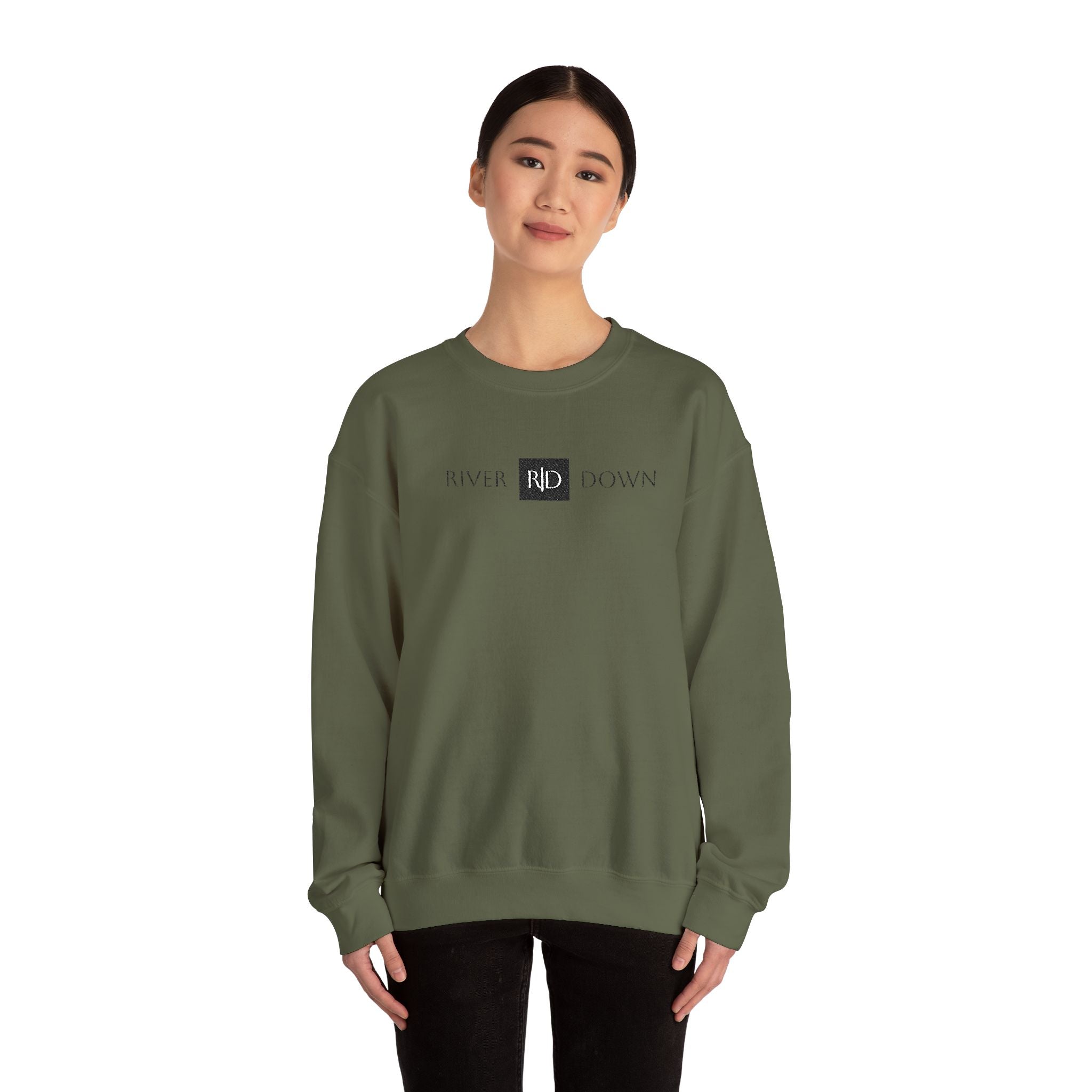 3 - Sweatshirt Embroidered Square RD Minimal Graphic Crewneck Sweatshirt — Small Black Patch Logo
