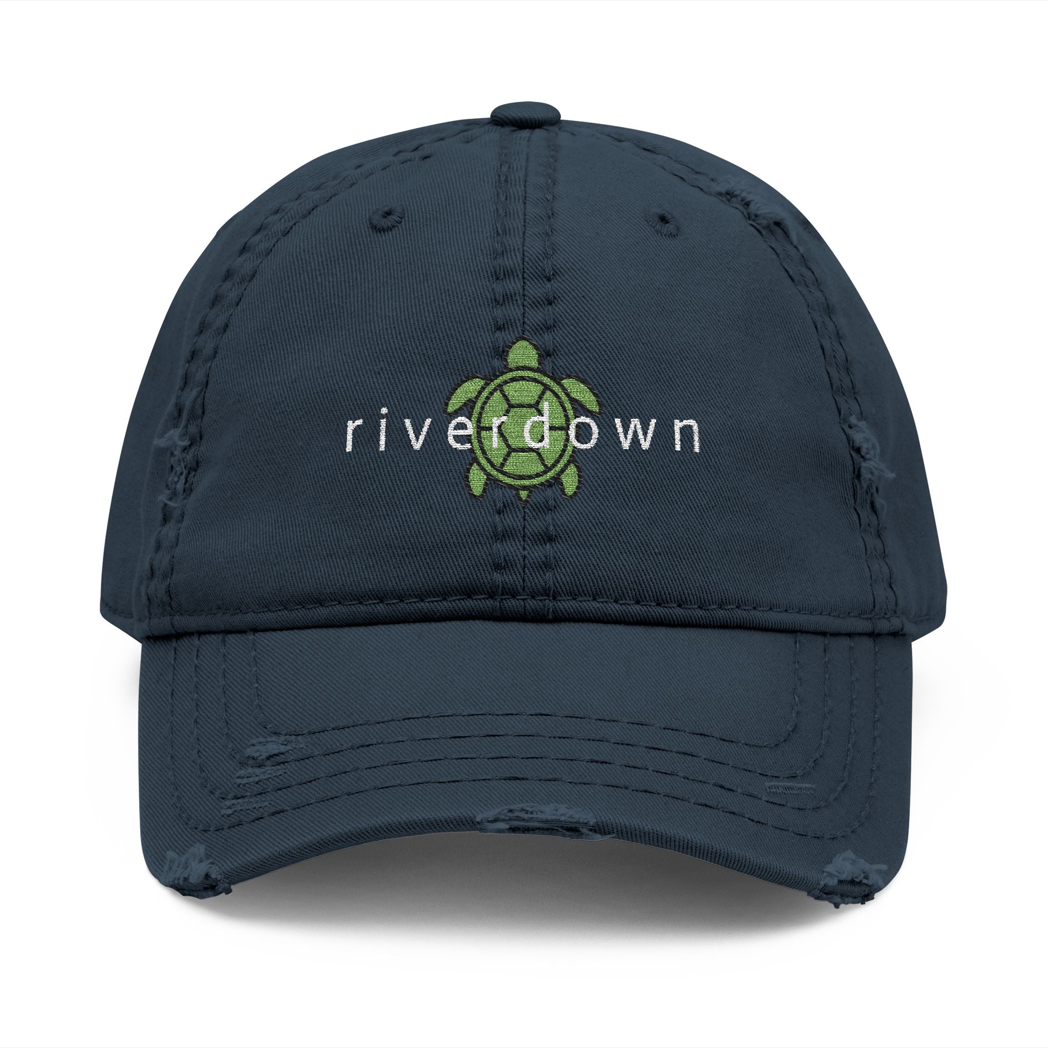 92 - Hat Multi Colors Sea Turtle Distressed Embroidered 'Riverdown' Dad Hat – Vintage Washed Baseball Cap