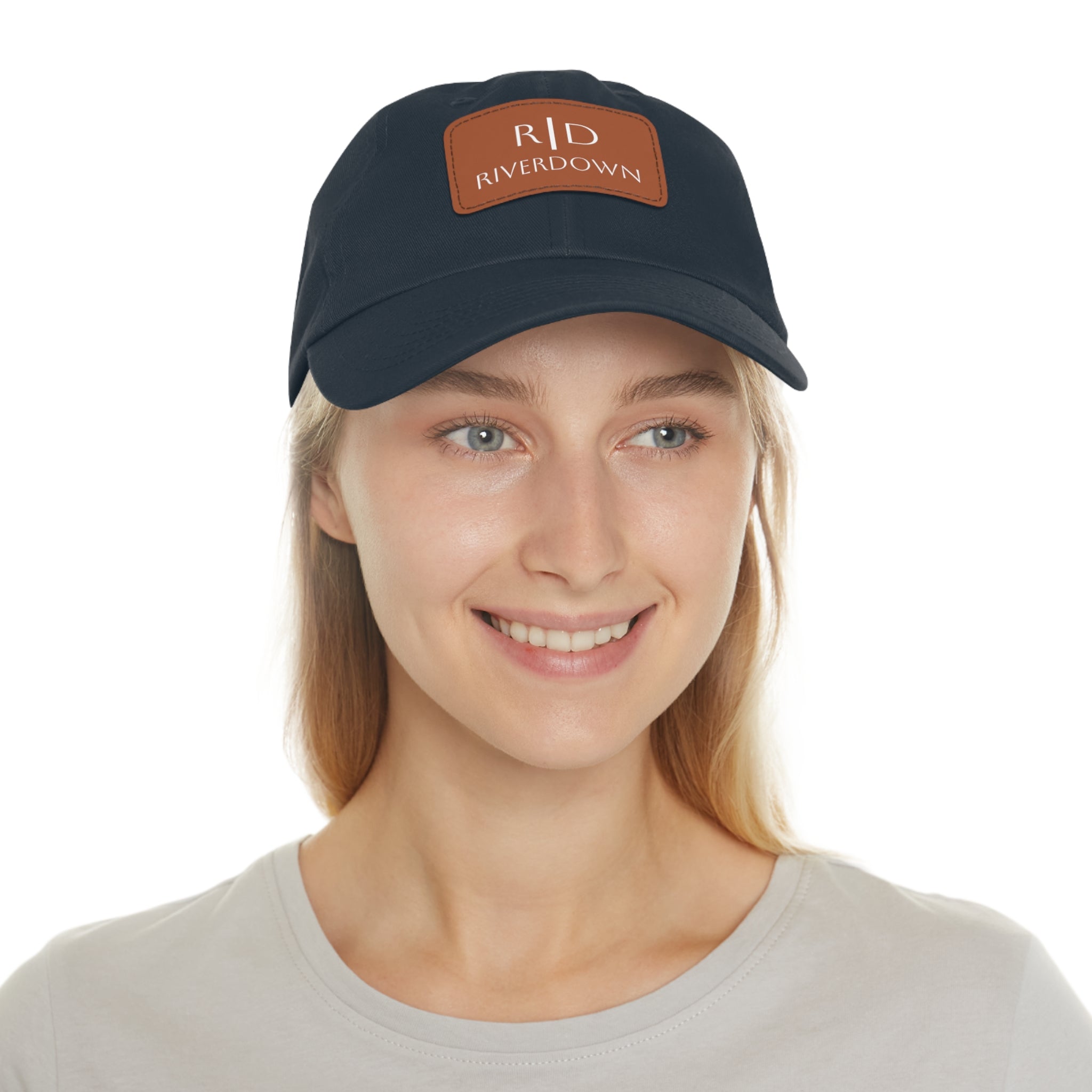 92 - Dad Hat with Leather Patch Multi Color (Rectangle)