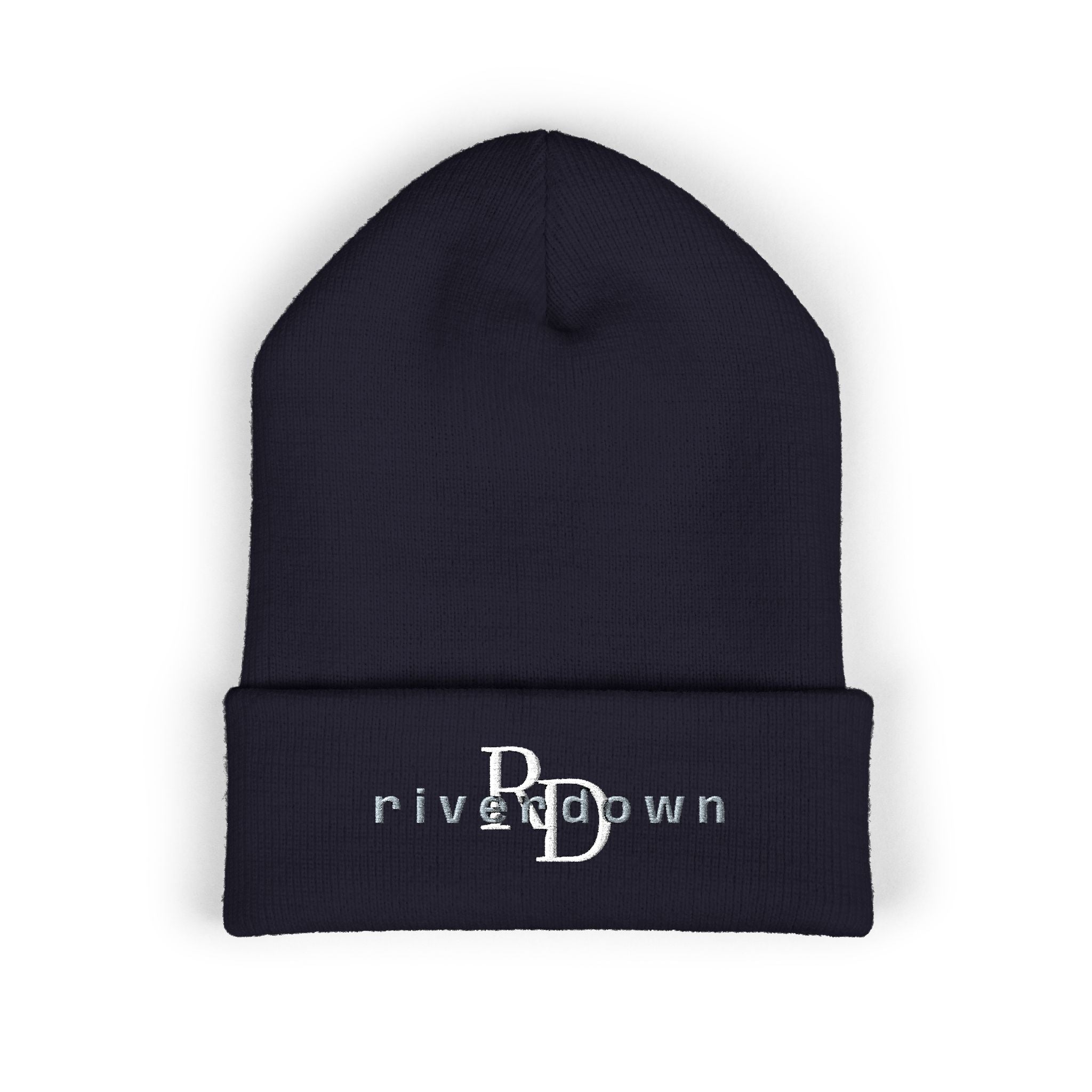 92 - RD Embroidered Cuffed Beanie — Classic Knit Hat, Bold Yellow