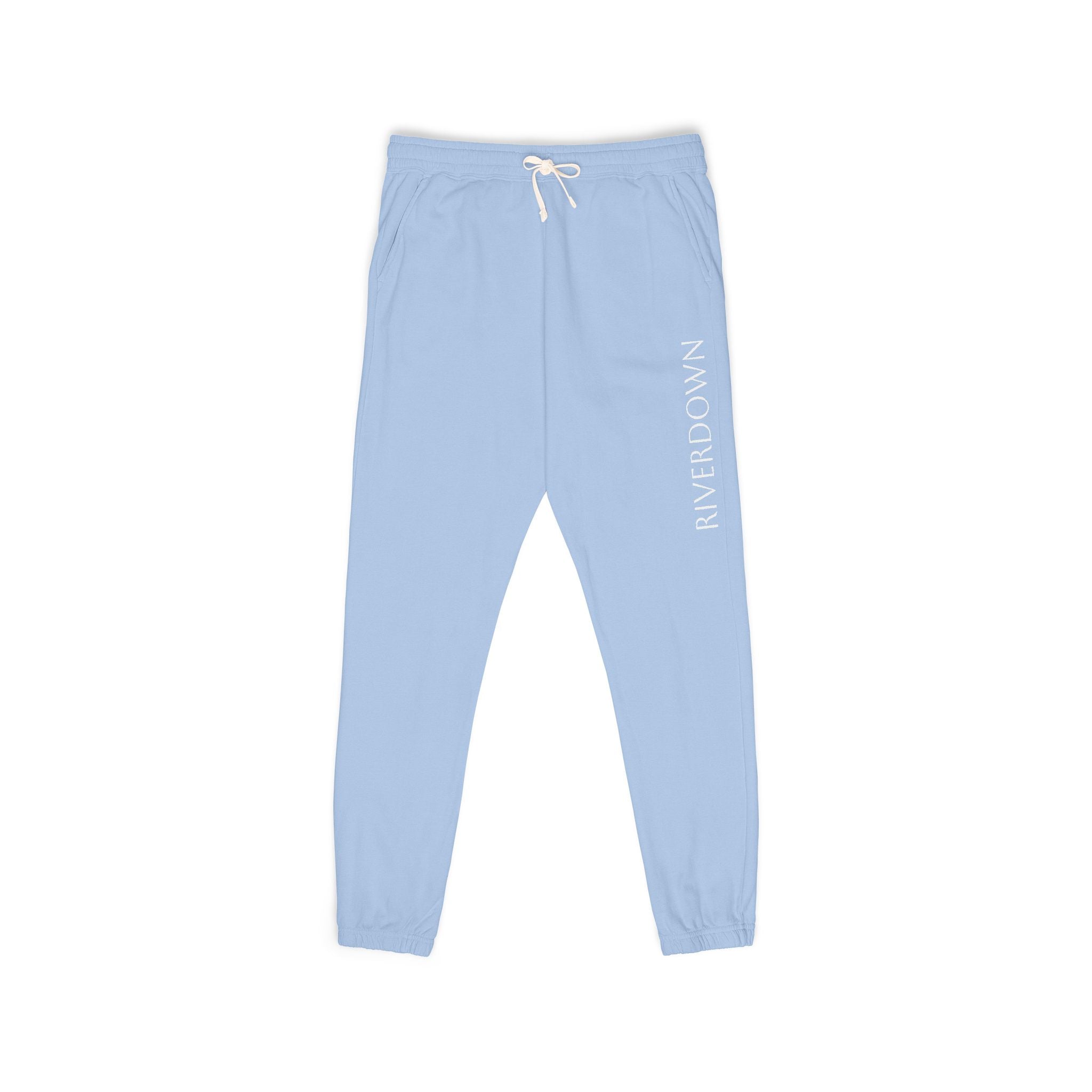 6 - Pants Sweats Vertical Script Multi Colors Joggers — Cozy Garment-Dyed Fleece Sweatpants with Side Text