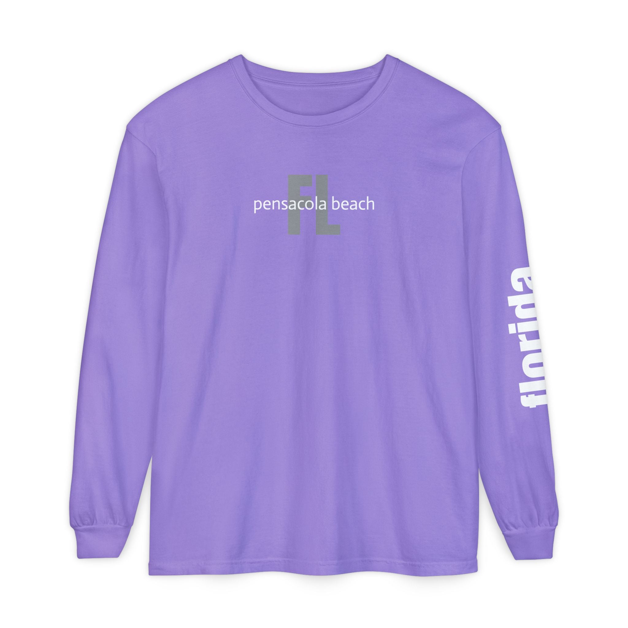 932 - Long Sleeve Tee Pensacola Beach Multi Colors — Florida Sleeve Graphic