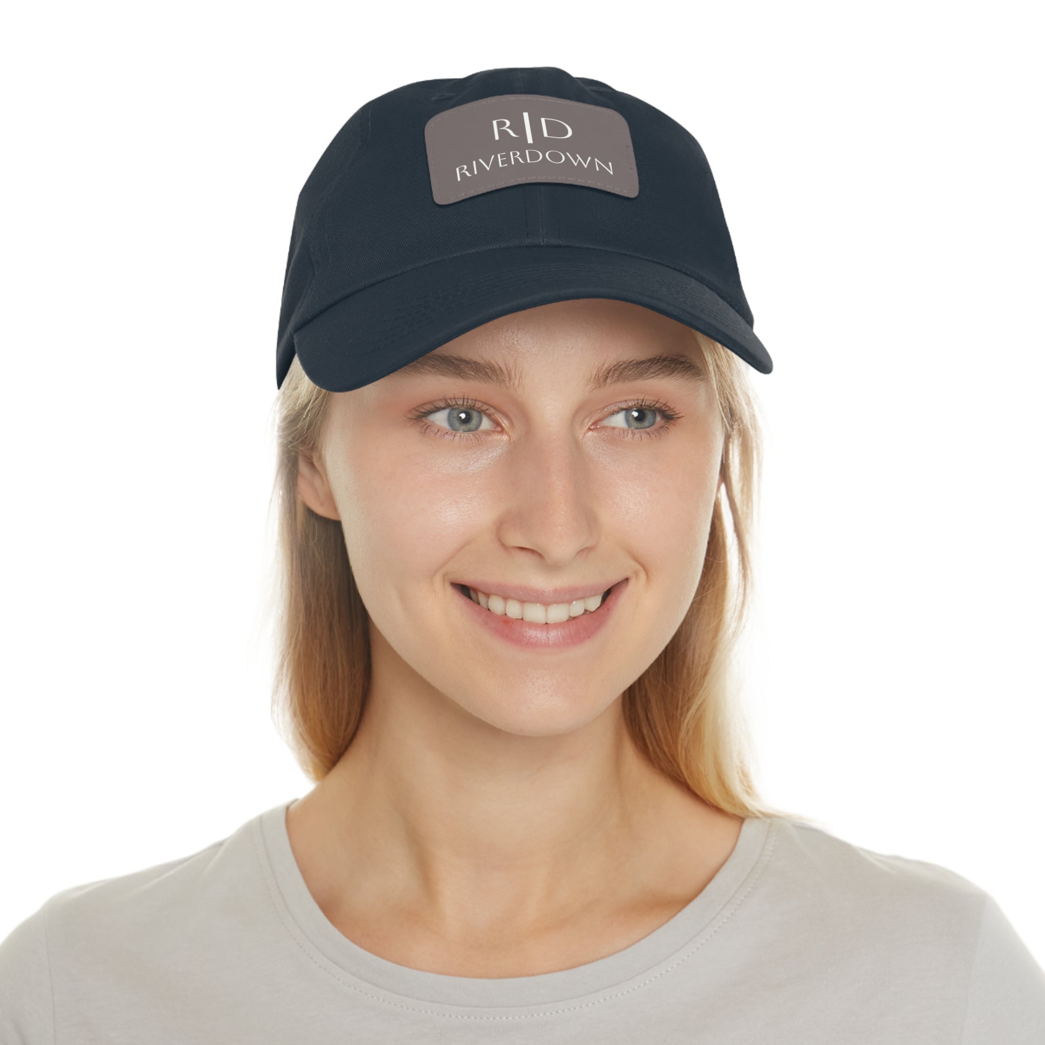 92 - Dad Hat with Leather Patch Multi Color (Rectangle)