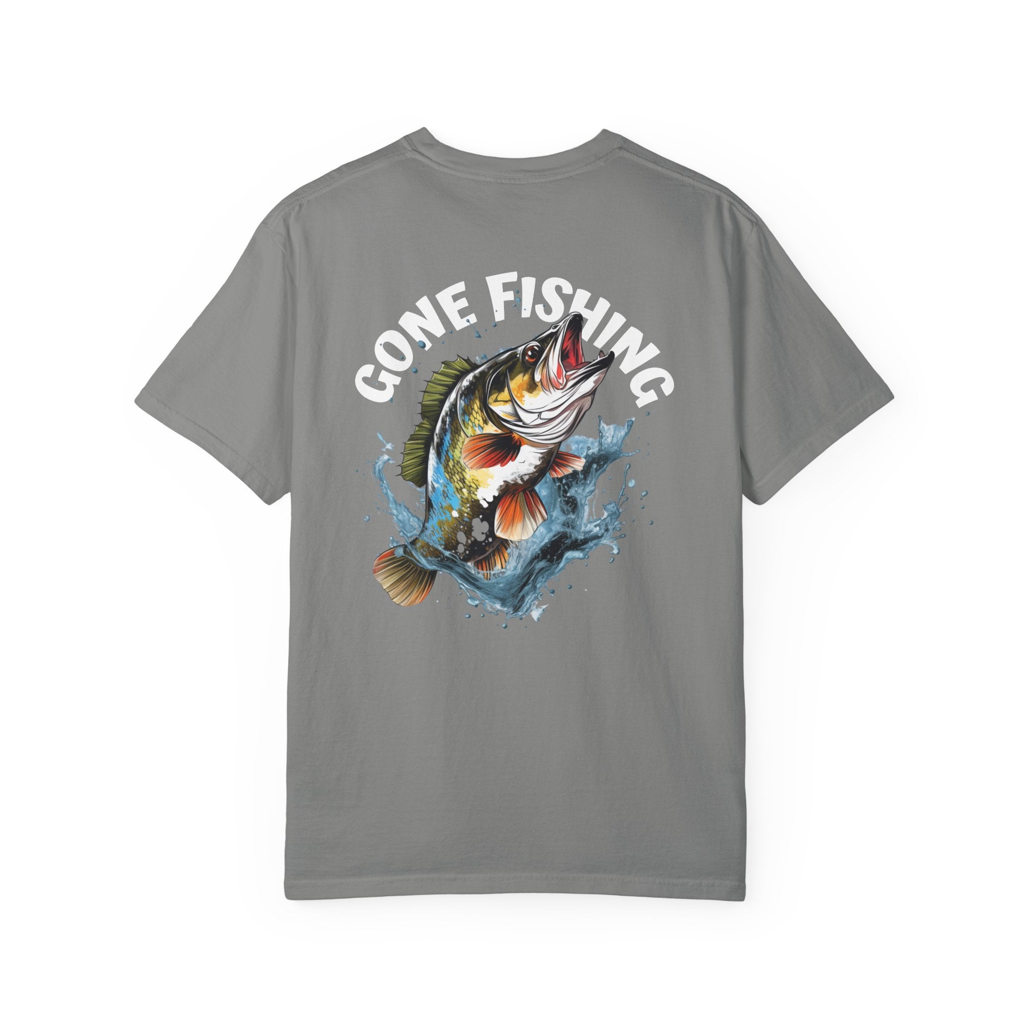 10 - Tee Multi Colors Gone Fishing -  Minimalist Initials T-Shirt