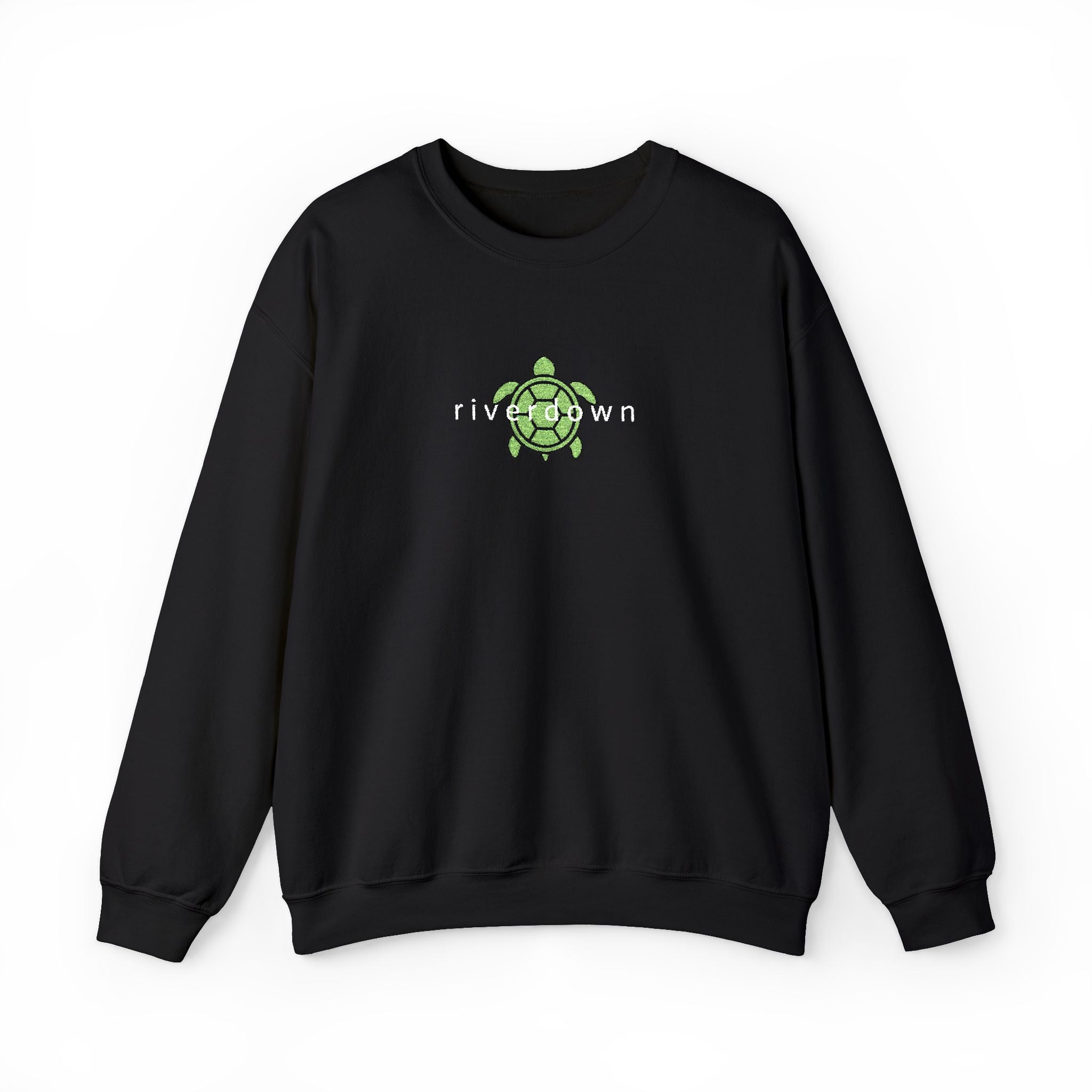 3 - Crewneck Embroidered Sea Turtle Sweatshirt —Anchor  'Riverdown' Anchor Logo Minimalist Nautical Pullover
