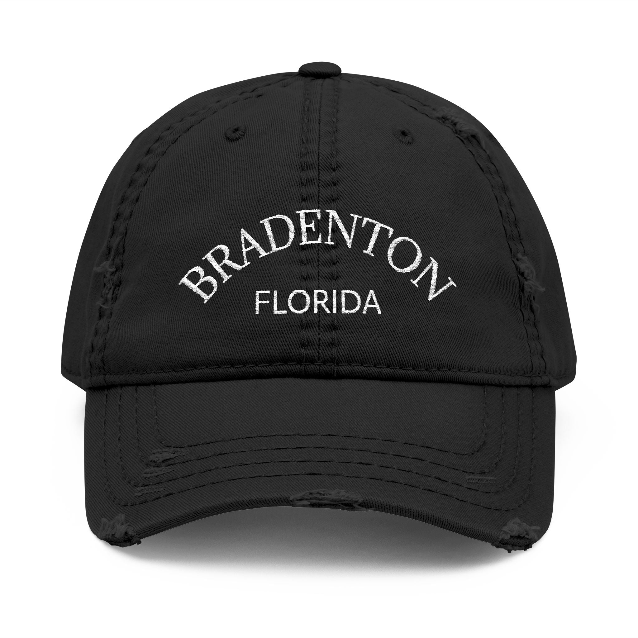 92 - Bradenton Florida Embroidered Distressed Dad Hat - Embroidered Vintage Beach Cap