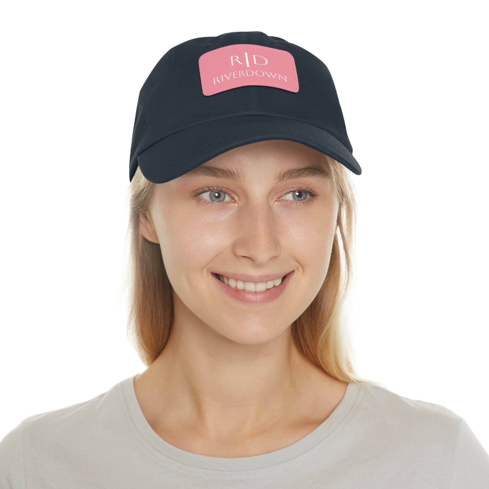 92 - Dad Hat with Leather Patch Multi Color (Rectangle)