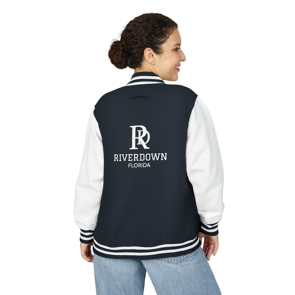 52 - Jacket Letterman - Classic Black & White Varsity Style with 'R|D' Chest Logo