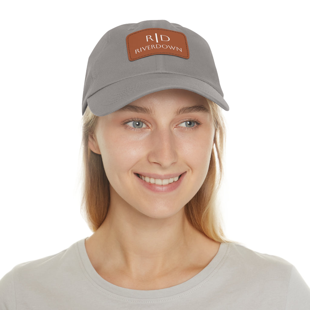 92 - Dad Hat with Leather Patch Multi Color (Rectangle)