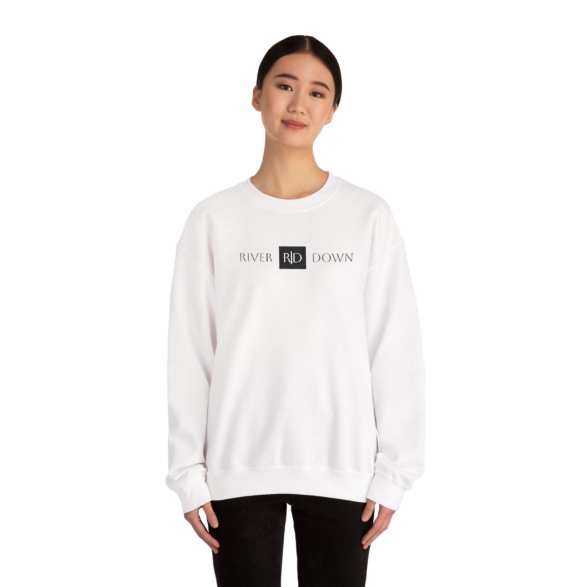 3 - Sweatshirt Embroidered Square RD Minimal Graphic Crewneck Sweatshirt — Small Black Patch Logo