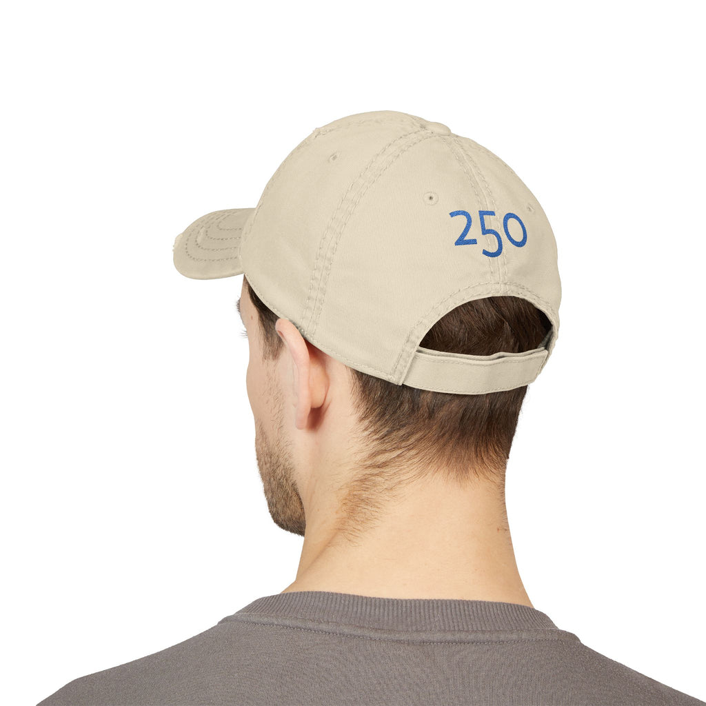 920 - Hat USA 1776 - 2026 Distressed Embroidered 'Riverdown' Dad Hat – Vintage Washed Baseball Cap
