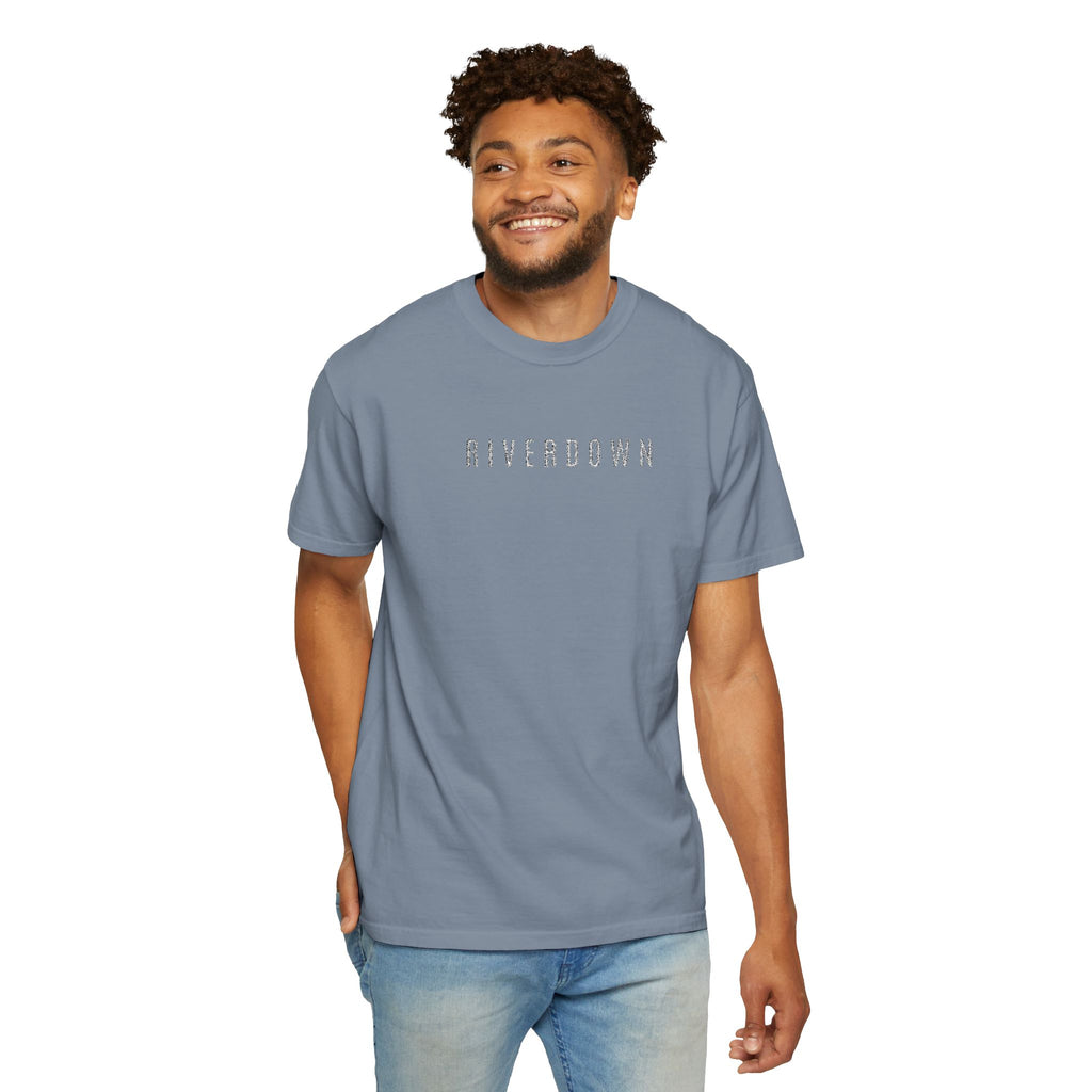 102 - Embroidered RIVERDOWN T-Shirt — Soft Garment-Dyed Casual Tee