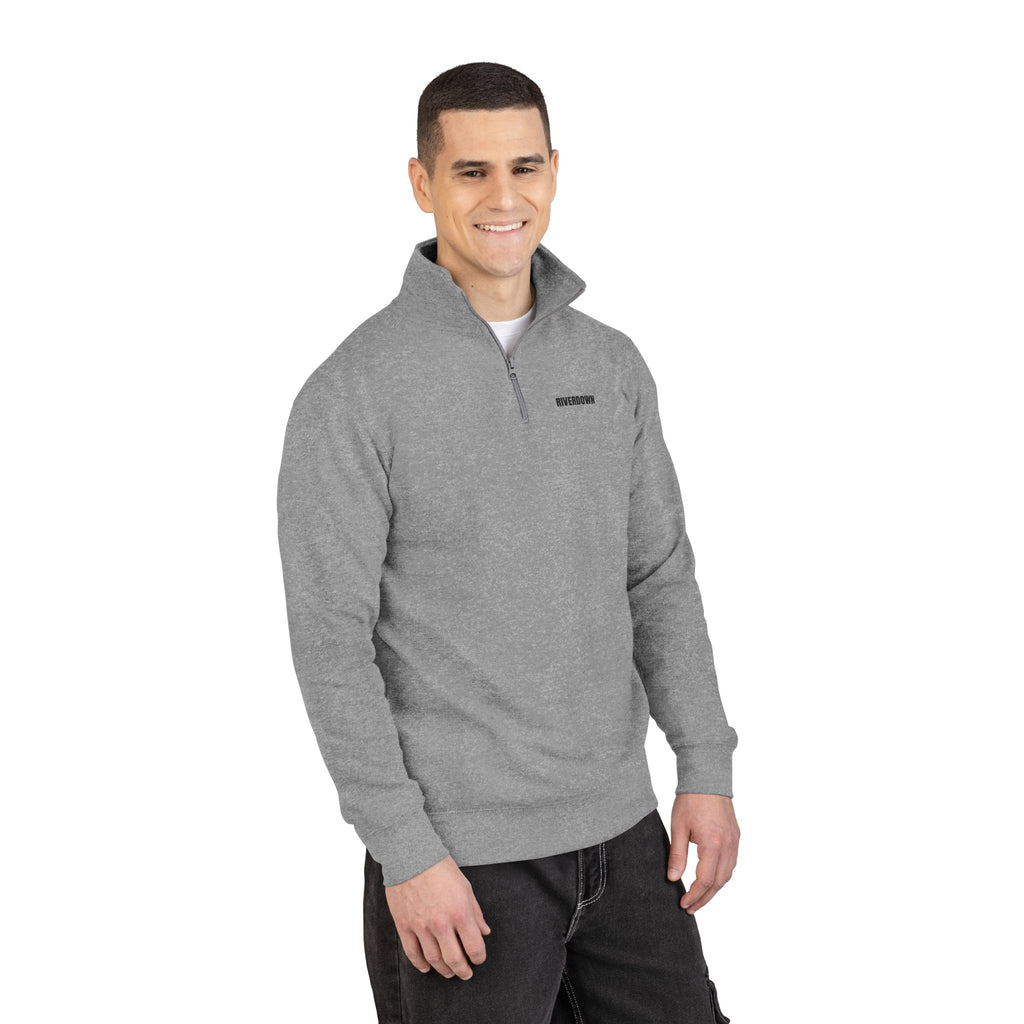 5 - Fleece Pullover Embroidered RD Logo – Quarter‑Zip Casual Sweatshirt