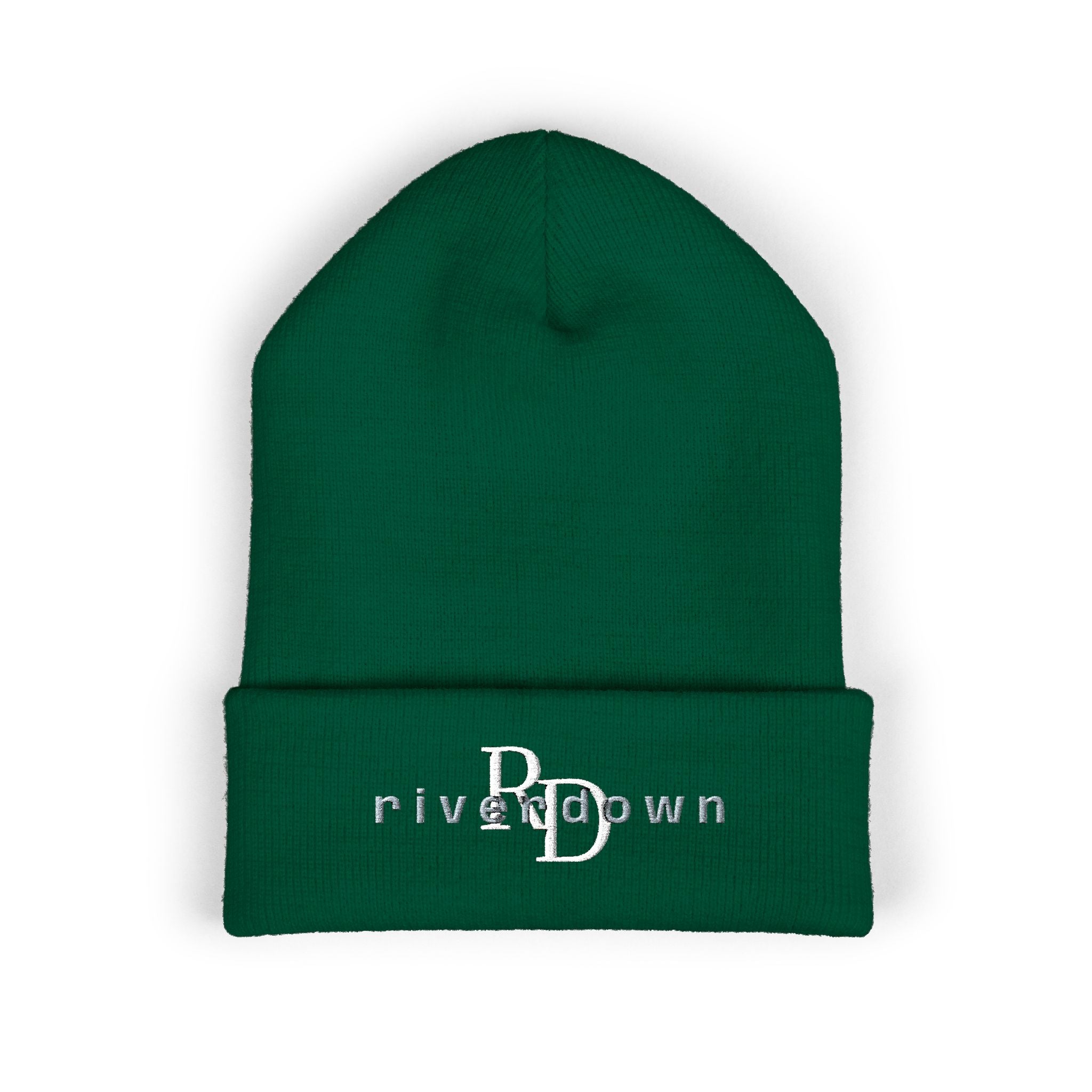 92 - RD Embroidered Cuffed Beanie — Classic Knit Hat, Bold Yellow