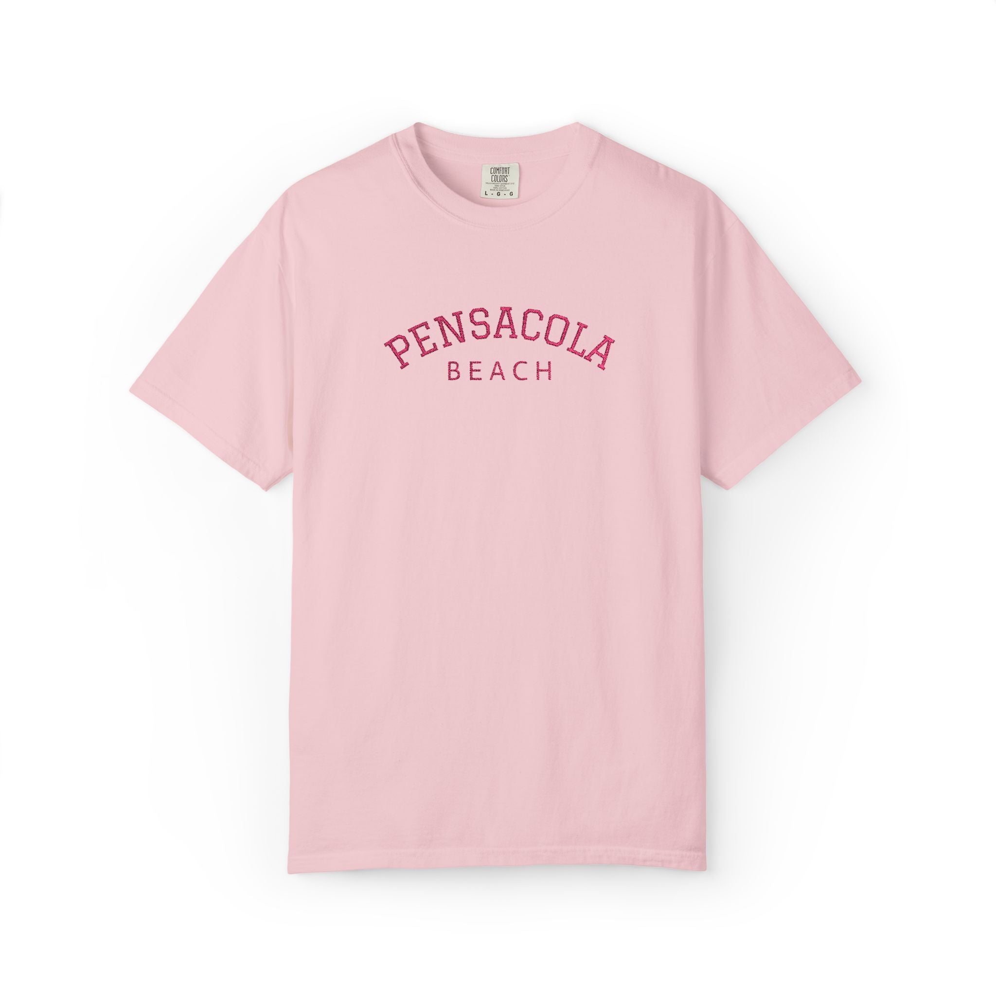 9311 - Embroidered Pensacola Beach Logo T-Shirt — Soft Garment-Dyed Casual