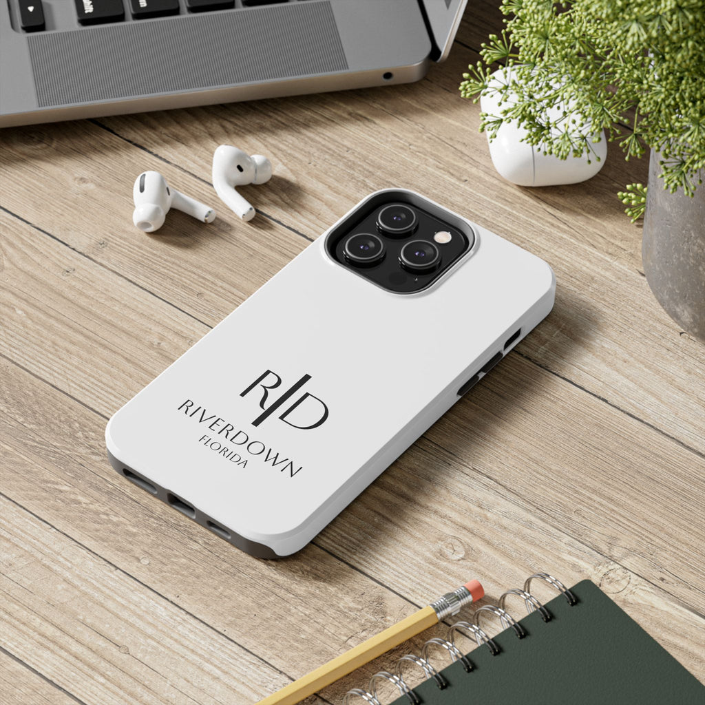 924 - Phone Case White Cap — Durable Protective Phone Cover with Monogram Logo