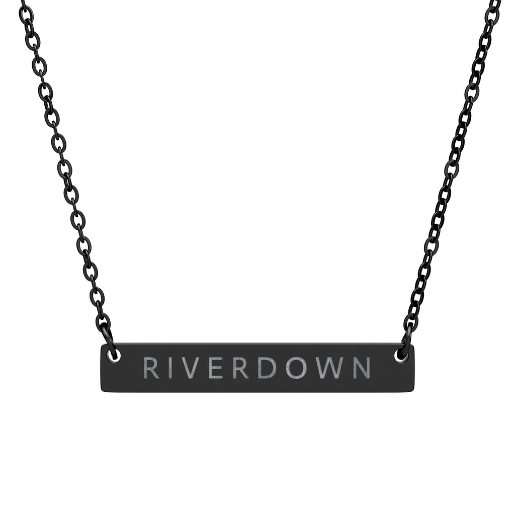 927 - Engraved Horizontal Bar Necklace — Personalized Name Plate Pendant