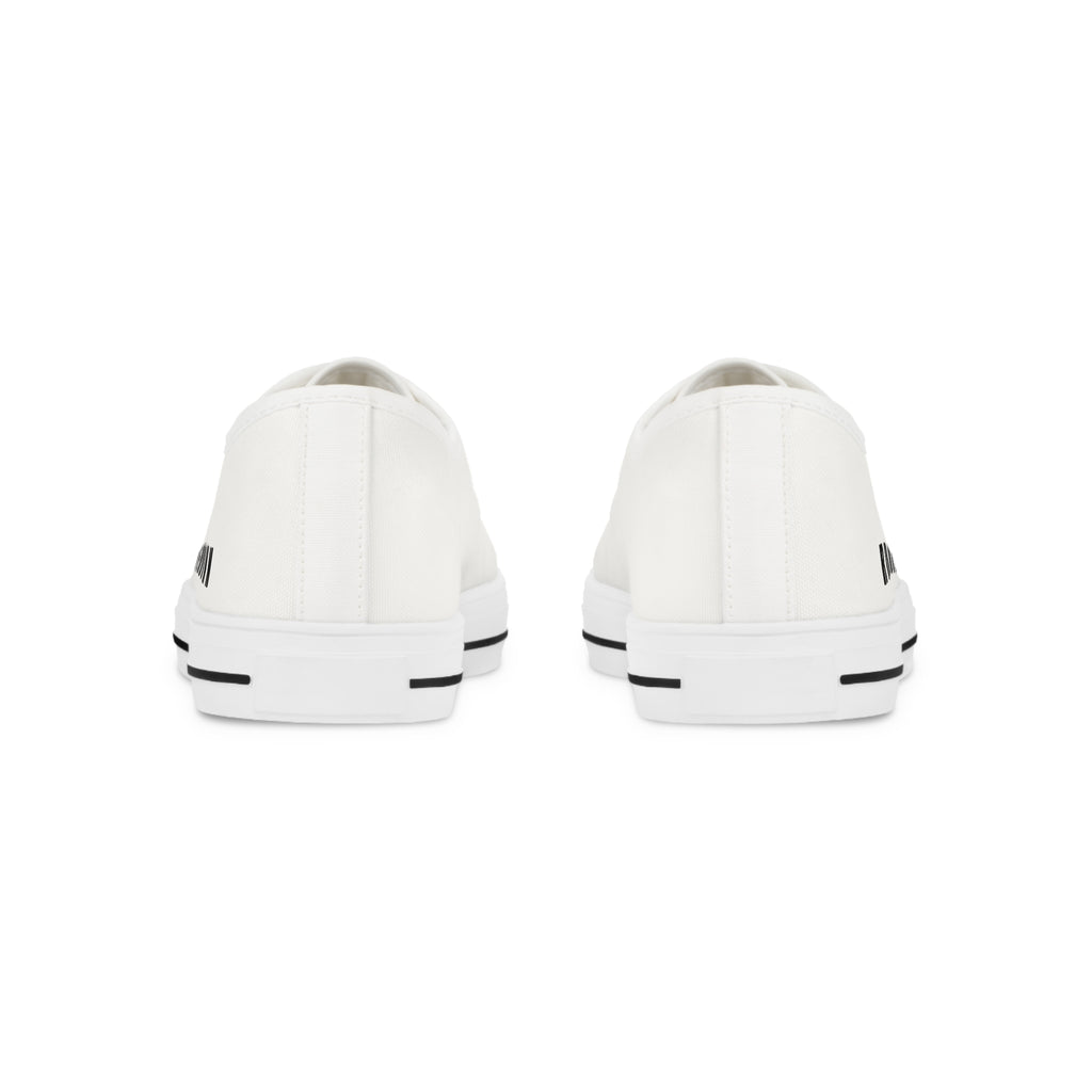 81 - Men's White Cap Low-Top Sneakers — Casual Canvas Trainers
