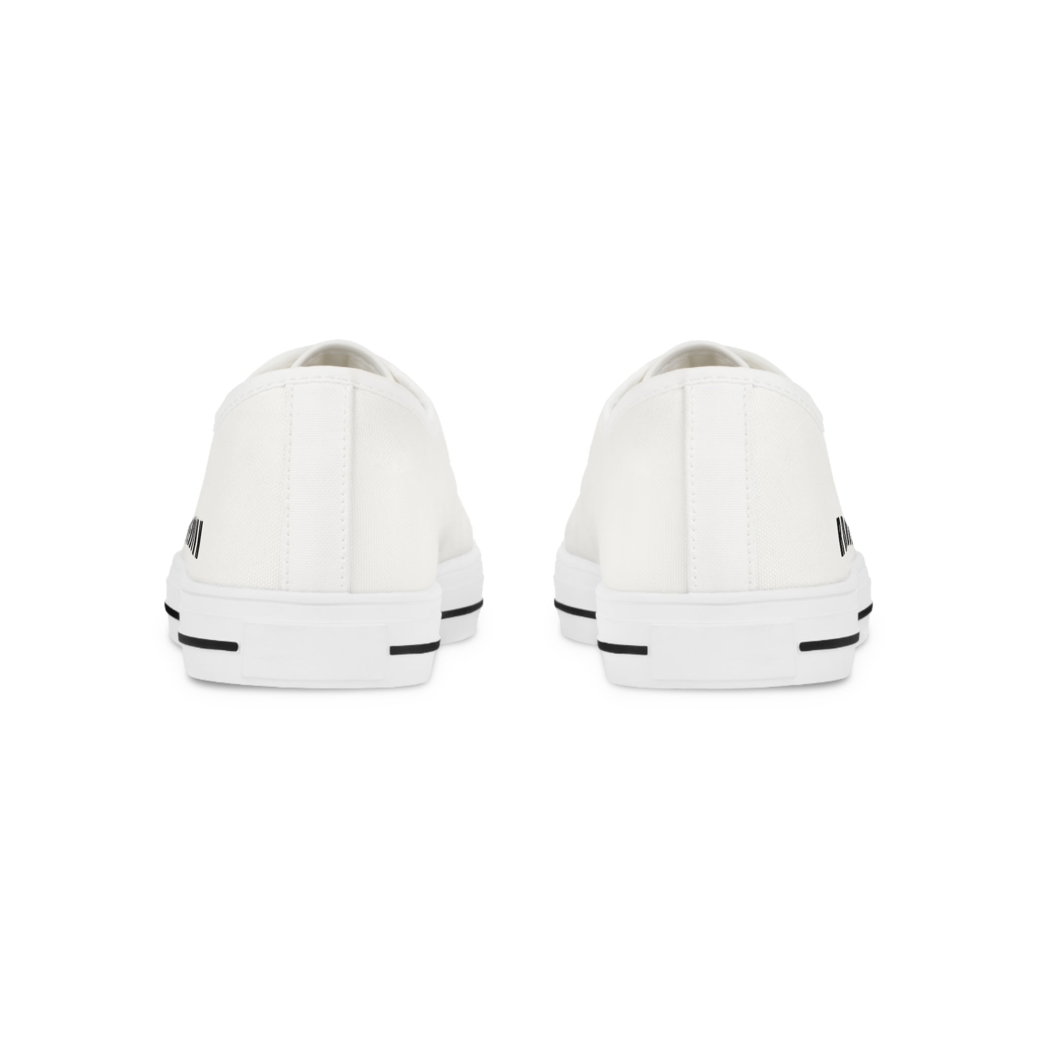 81 - Men's White Cap Low-Top Sneakers — Casual Canvas Trainers