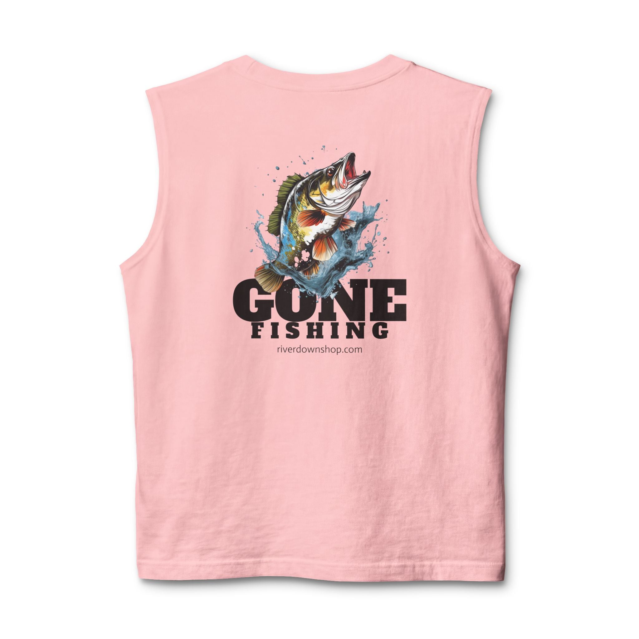 14 - Gone Fishing Muscle Tank — Retro Palm Court Summer Tank Top