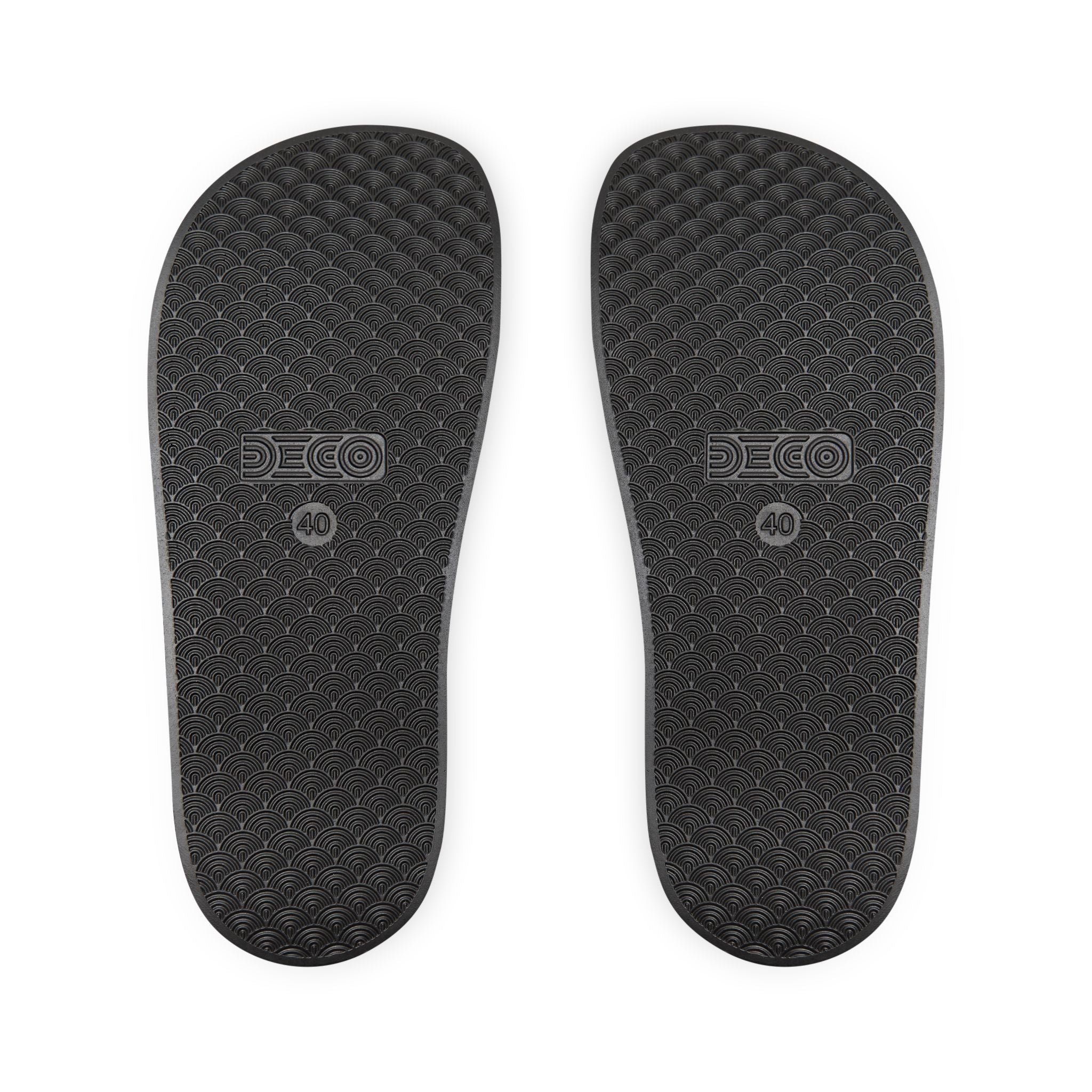 81 - Men's Black Slide Sandals — Customizable Removable-Strap Slides with Logo