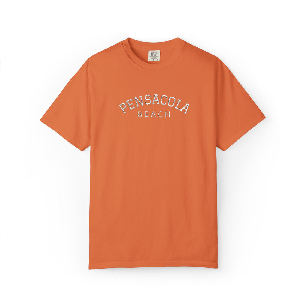 9311 - Embroidered Pensacola Beach Logo T-Shirt — Soft Garment-Dyed Casual Tee