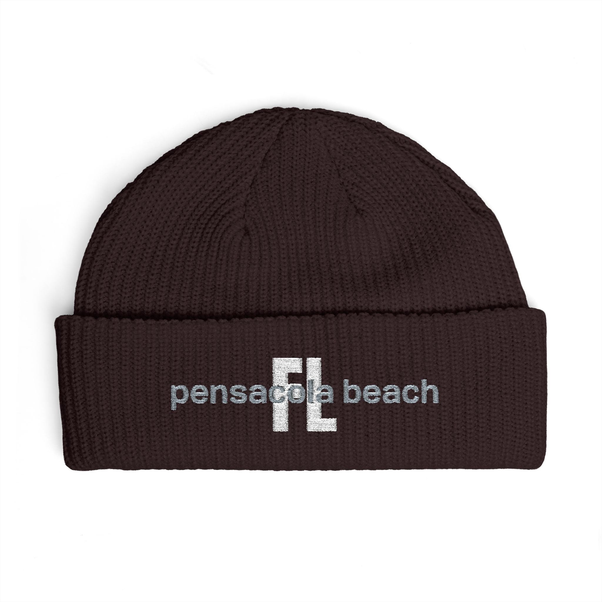 935 - Pensacola Beach Cuff Beanie Embroidered Streetwear Knit Cap