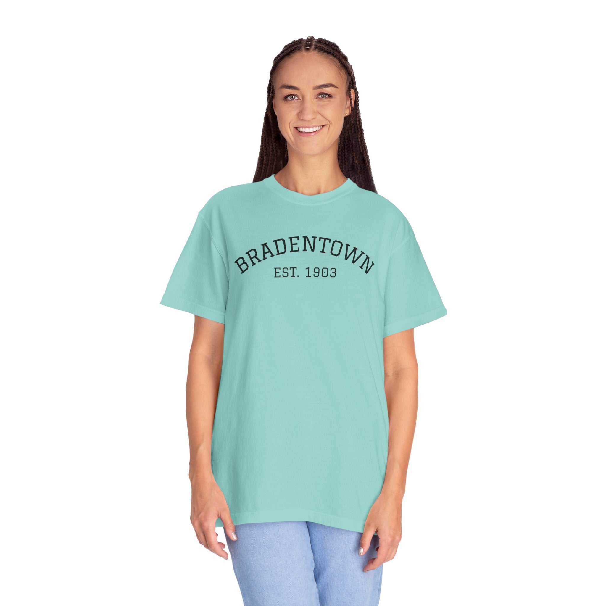 101 -  Tee Multi Colors Bradentown Classic Tee — Minimalist Initials T-Shirt