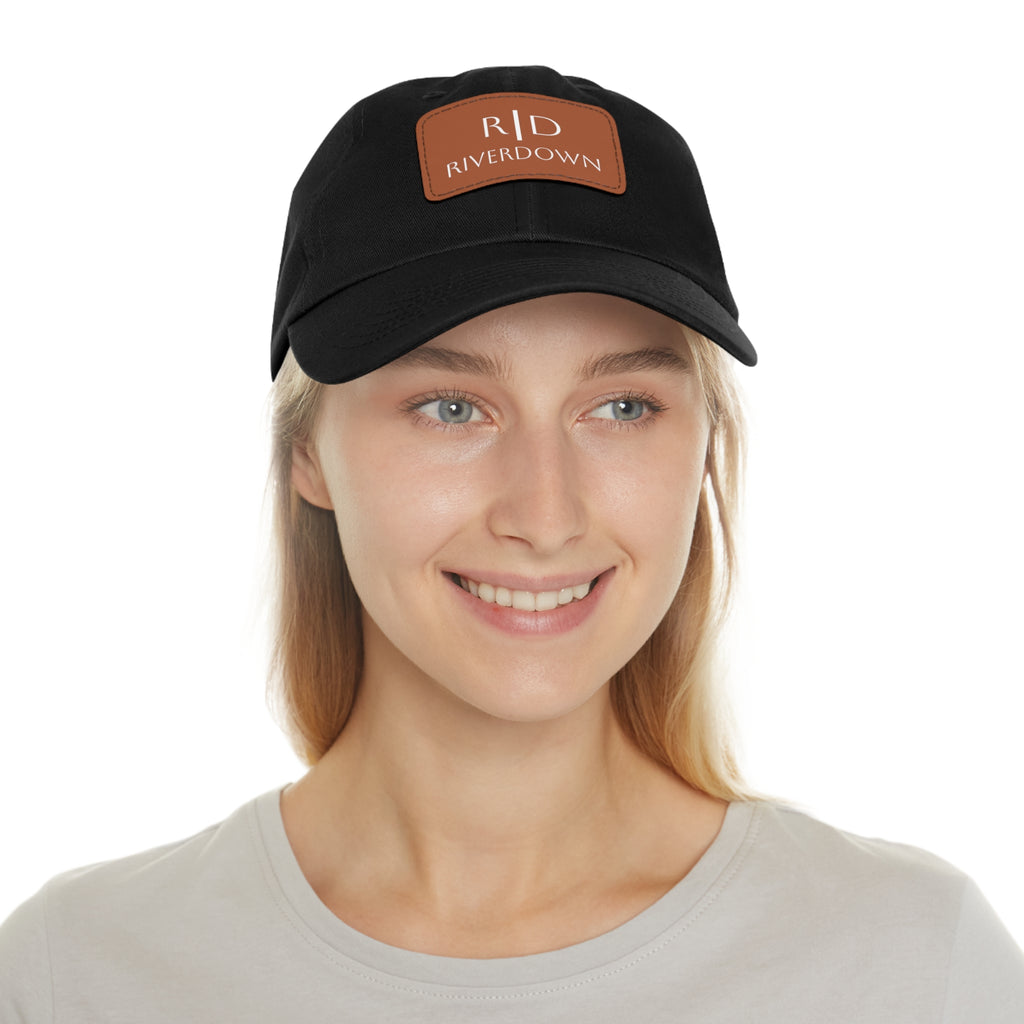 92 - Dad Hat with Leather Patch Multi Color (Rectangle)