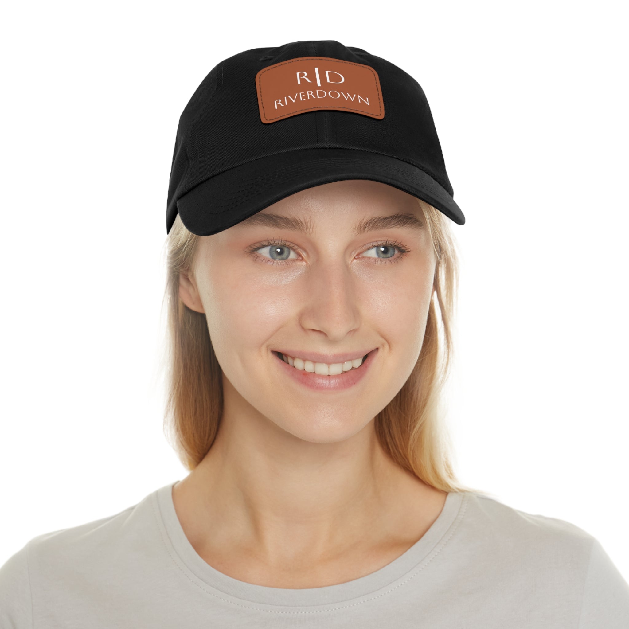 92 - Dad Hat with Leather Patch Multi Color (Rectangle)