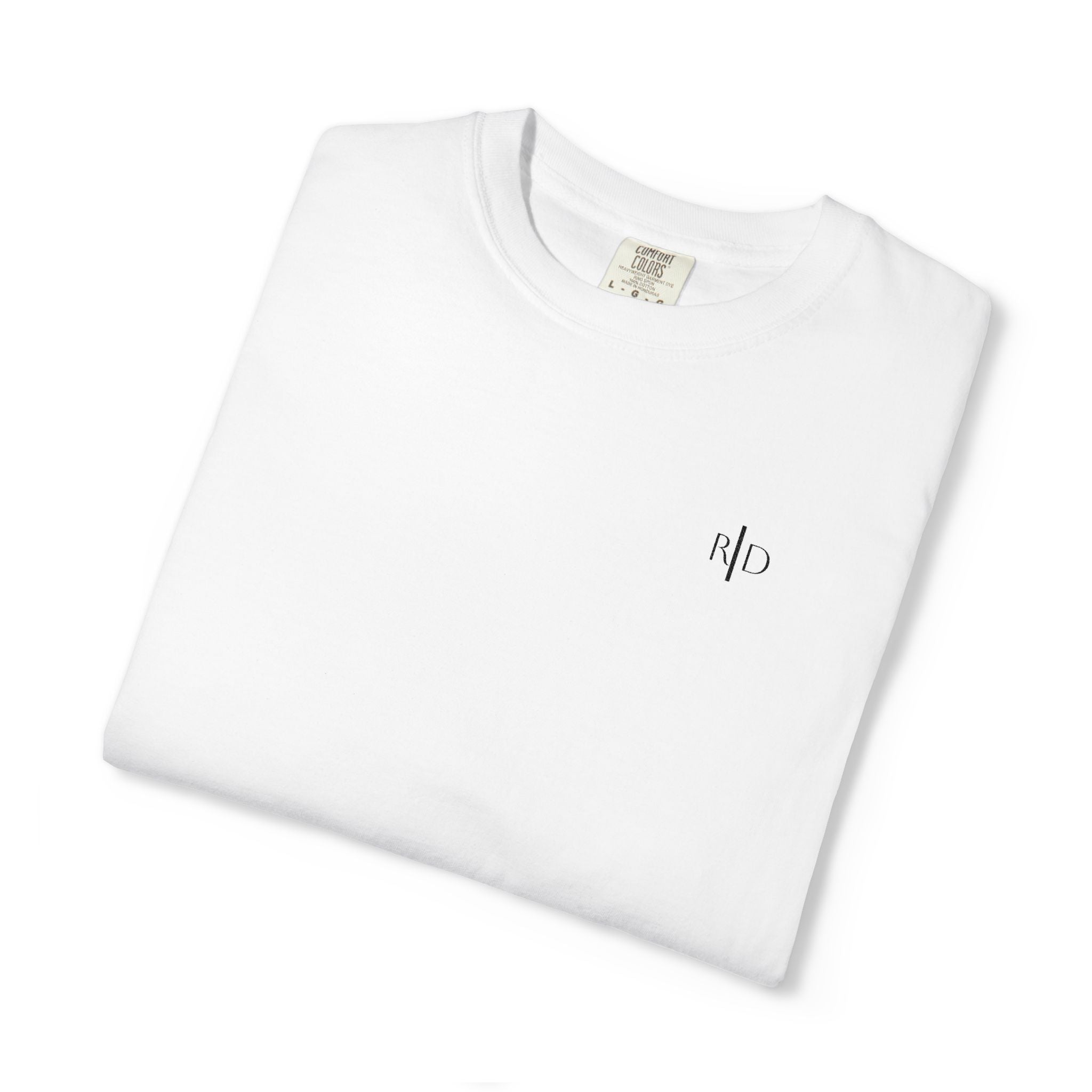 101 - Embroidered RD Logo T-Shirt — Soft Garment-Dyed Casual Tee