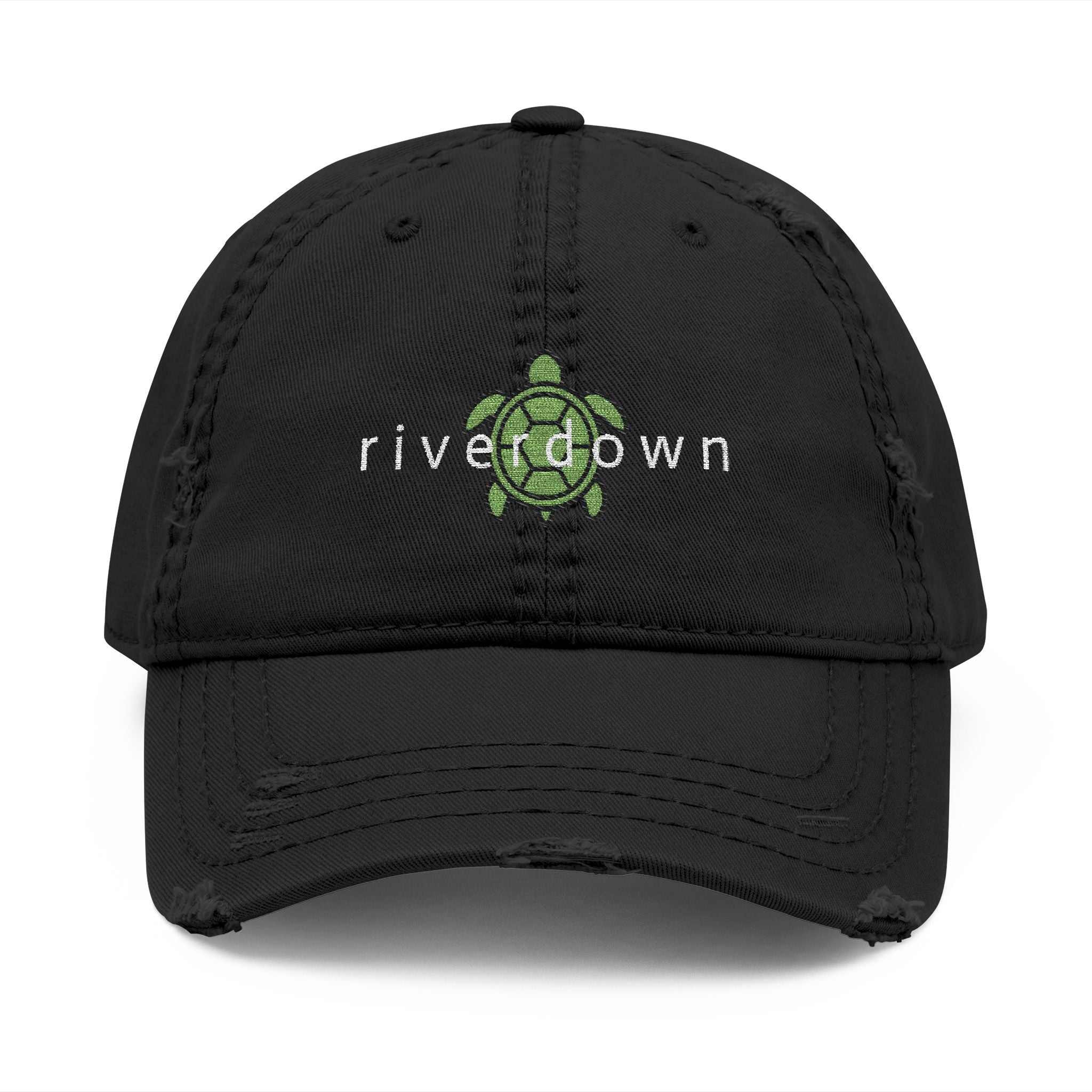 92 - Hat Multi Colors Sea Turtle Distressed Embroidered 'Riverdown' Dad Hat – Vintage Washed Baseball Cap